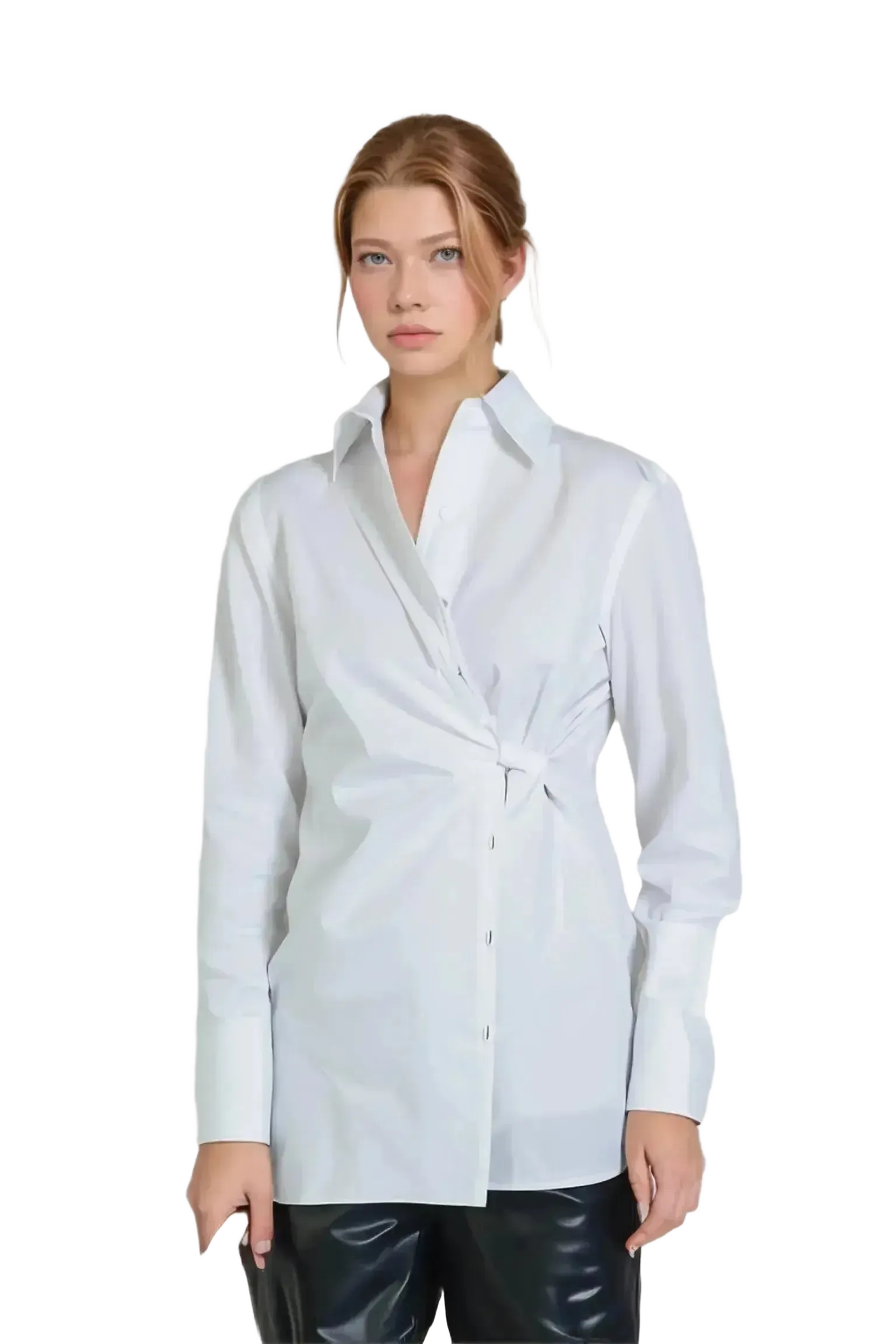 Article X Article X The Wrap Button Down Shirt in XS - Top | Queen Anna House of Fashion Women's Luxury Fashion