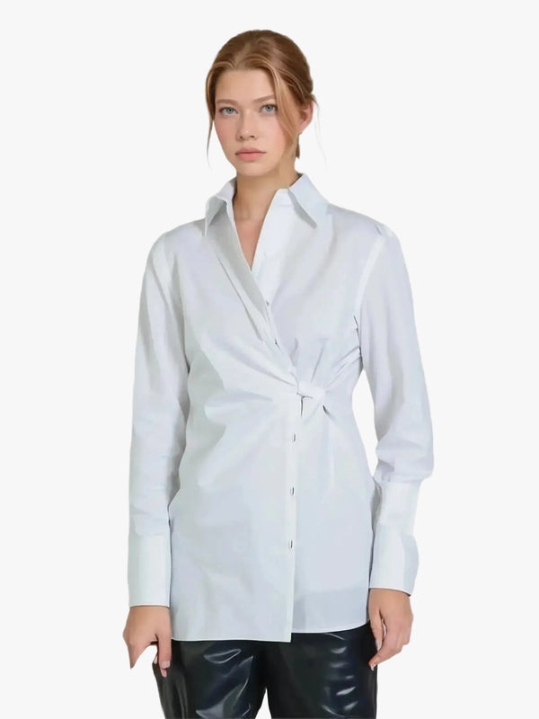 Article X Article X The Wrap Button Down Shirt in XS - Top | Queen Anna House of Fashion Women's Luxury Fashion