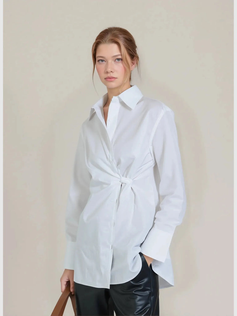 Article X Article X The Wrap Button Down Shirt in XS - Top | Queen Anna House of Fashion Women's Luxury Fashion