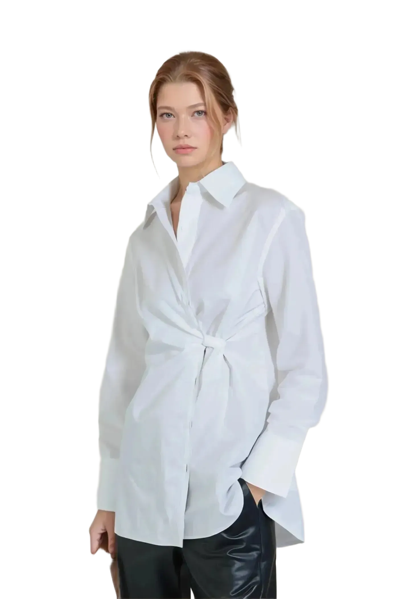 Article X Article X The Wrap Button Down Shirt in XS - Top | Queen Anna House of Fashion Women's Luxury Fashion