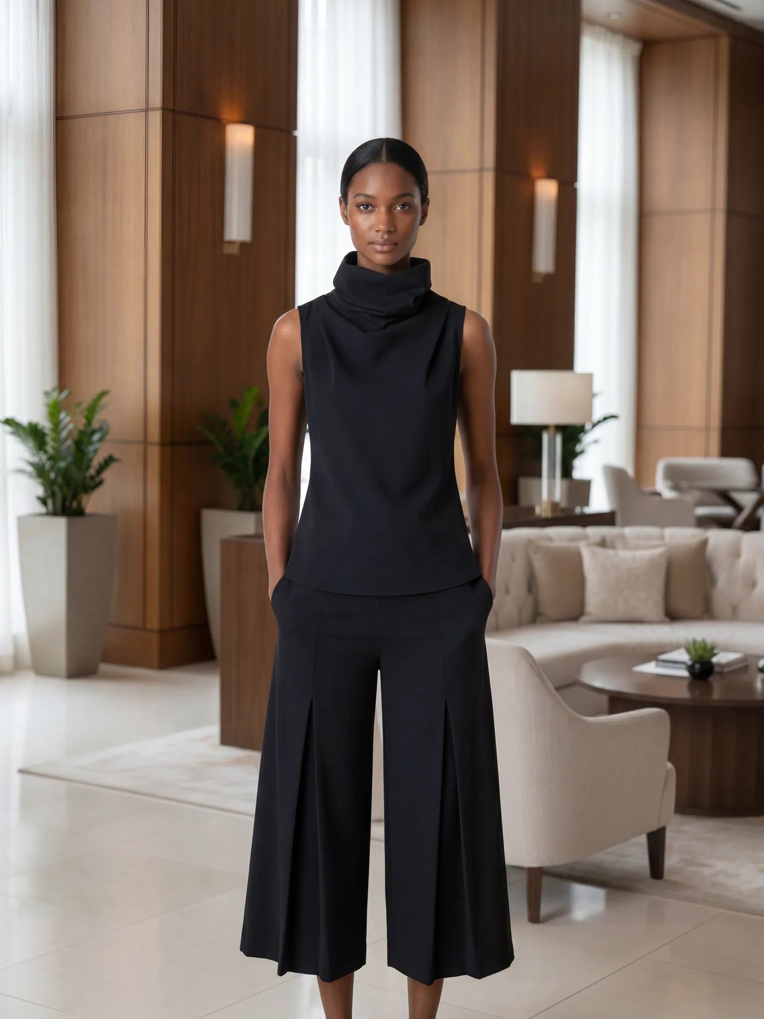 Article X Veiled Turtleneck Top