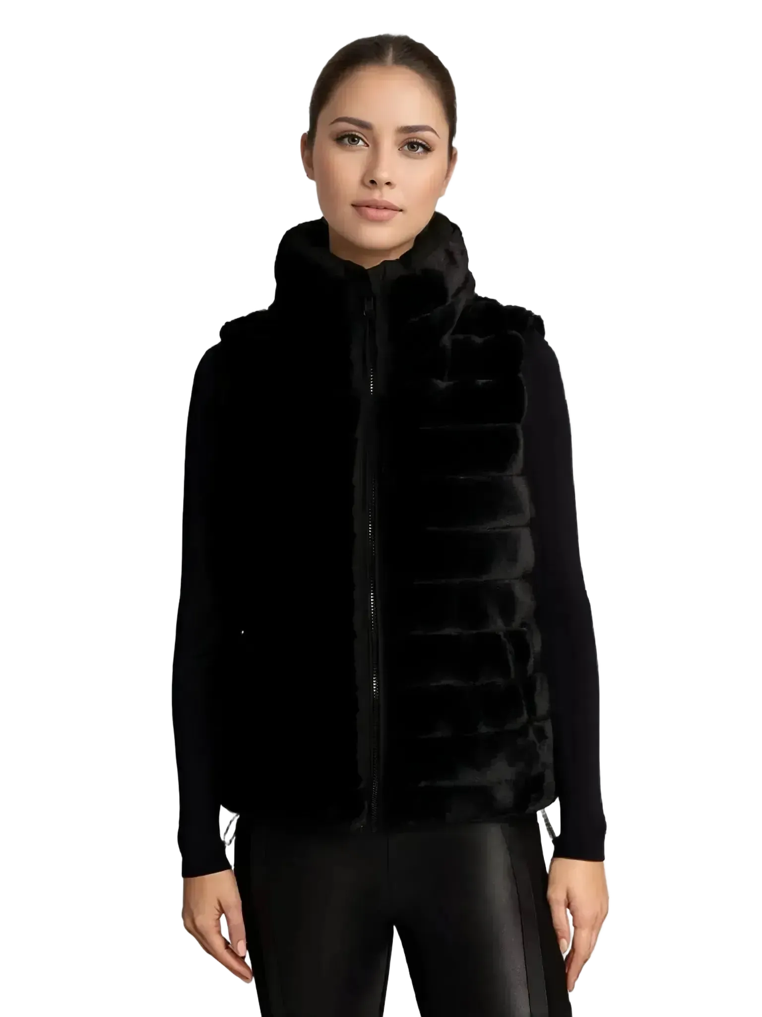 Blanc Noir Blanc Noir Adventurer Reversible Faux Fur Puffer Vest in XS - Outerwear | Queen Anna House of Fashion Women's Luxury Fashion