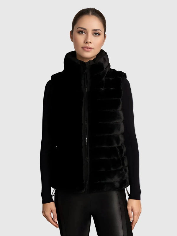 Blanc Noir Blanc Noir Adventurer Reversible Faux Fur Puffer Vest in XS - Outerwear | Queen Anna House of Fashion Women's Luxury Fashion