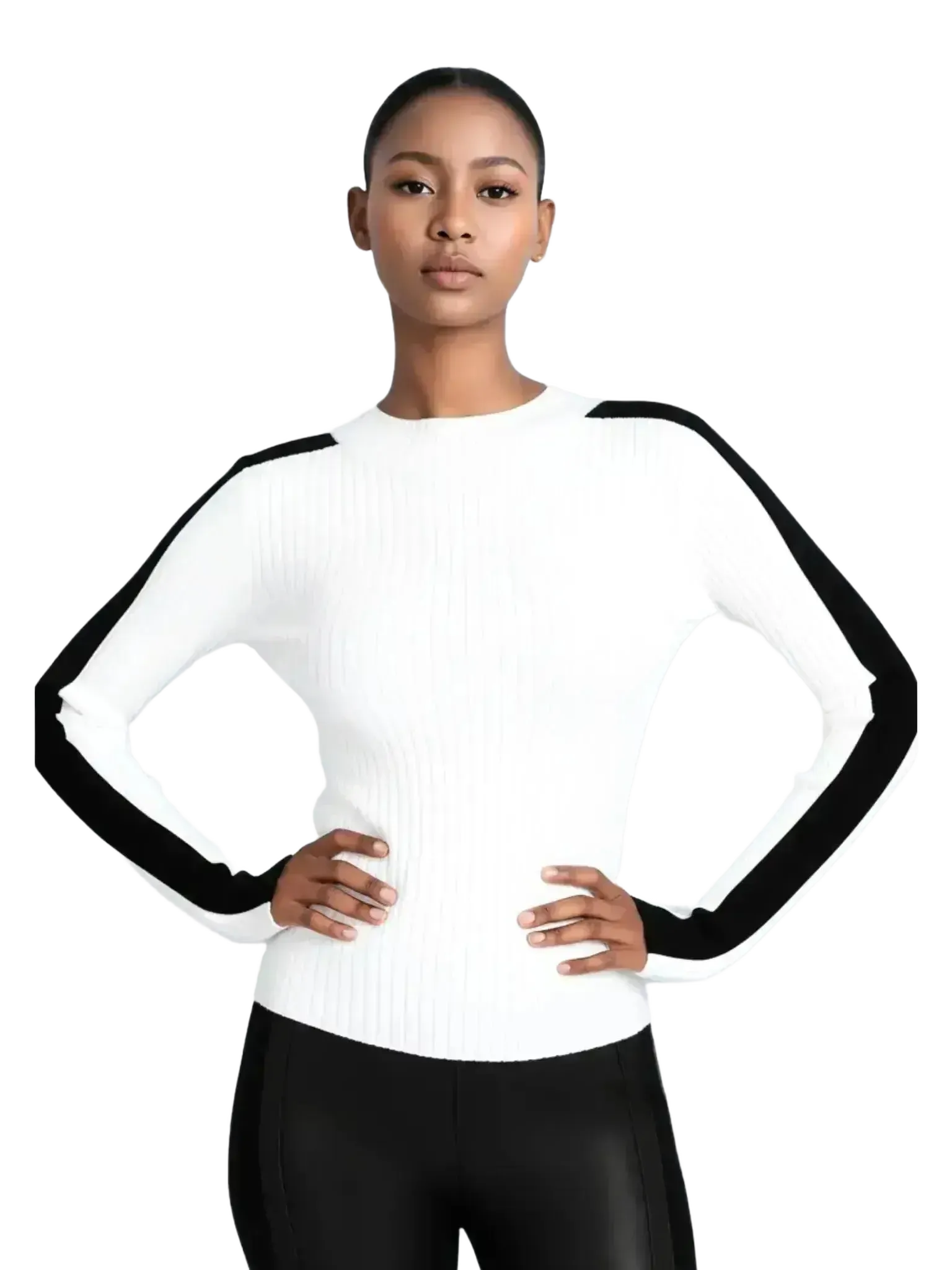 Blanc Noir Blanc Noir Blair Mock Neck Sweater in S - Top | Queen Anna House of Fashion Women's Luxury Fashion