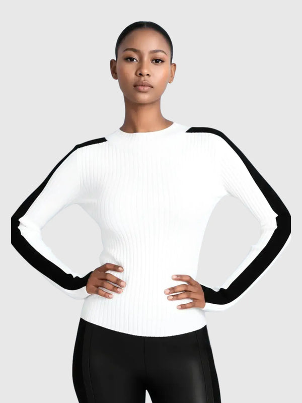 Blanc Noir Blanc Noir Blair Mock Neck Sweater in S - Top | Queen Anna House of Fashion Women's Luxury Fashion