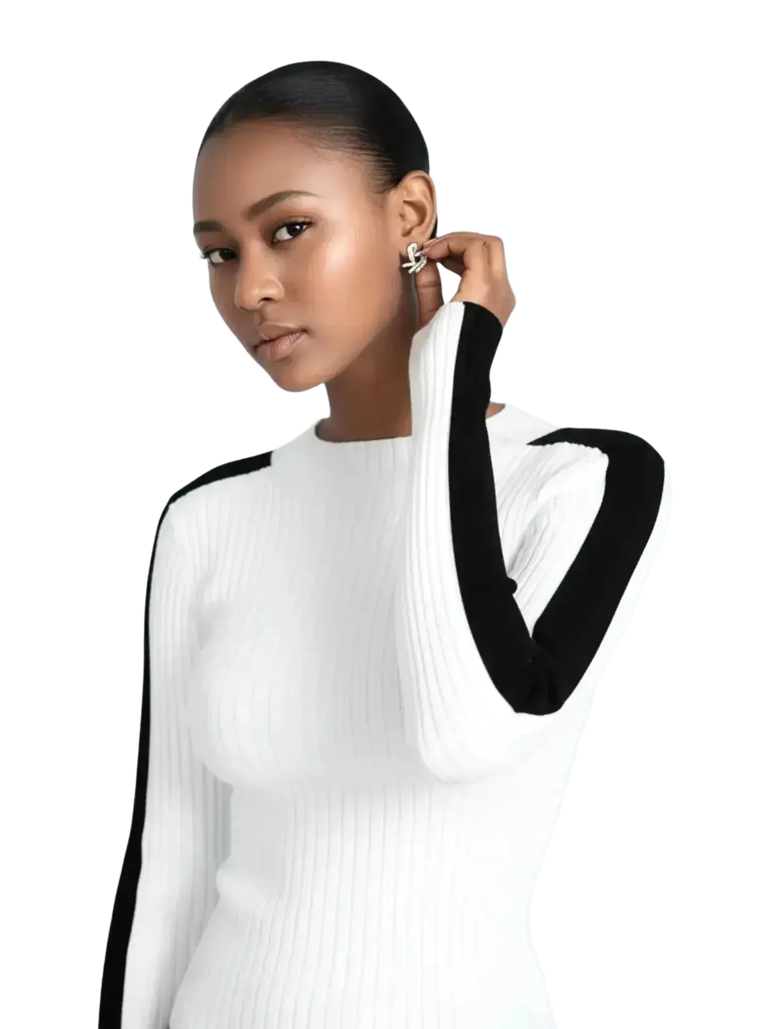 Blanc Noir Blanc Noir Blair Mock Neck Sweater in S - Top | Queen Anna House of Fashion Women's Luxury Fashion