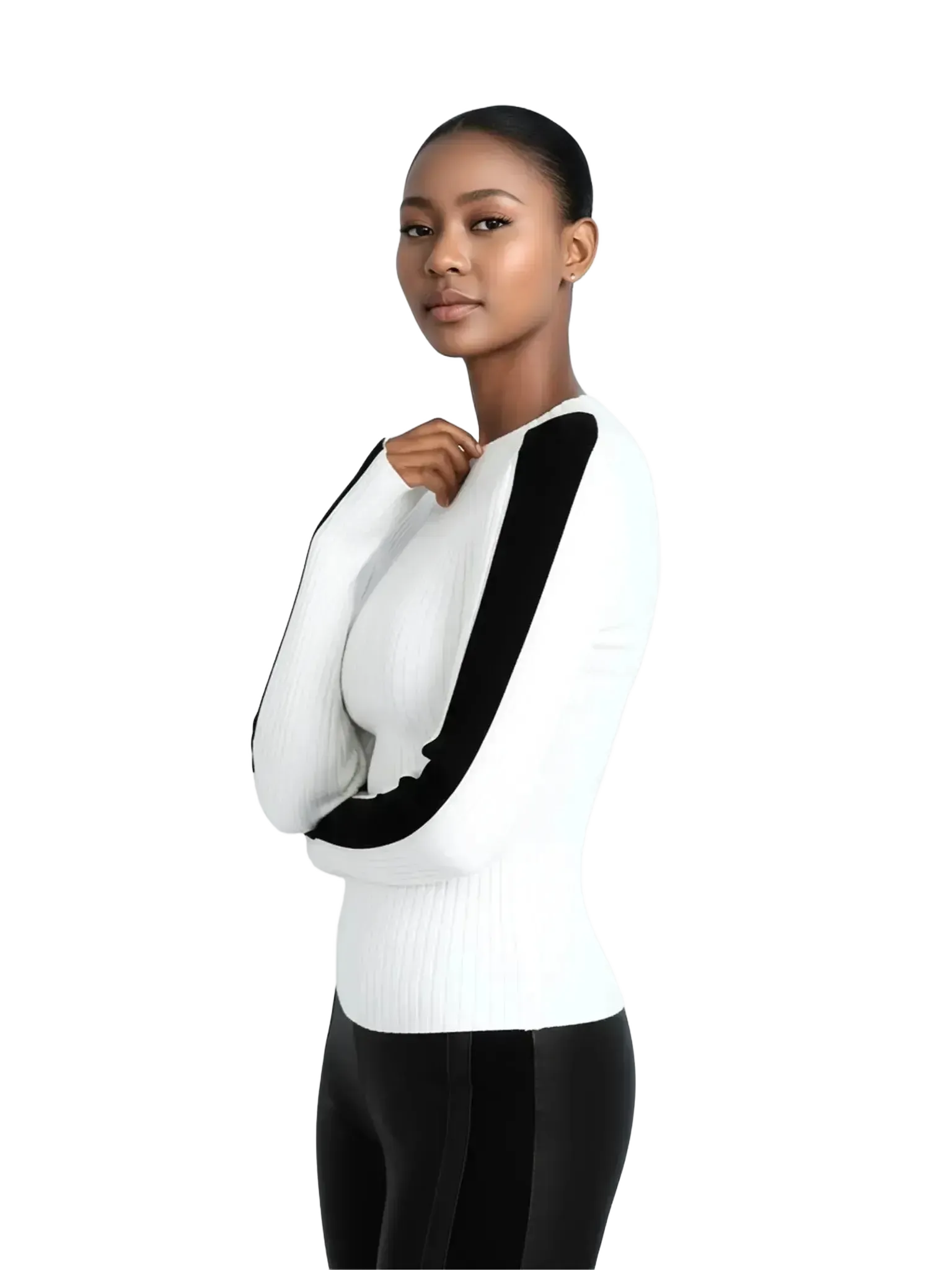 Blanc Noir Blanc Noir Blair Mock Neck Sweater in S - Top | Queen Anna House of Fashion Women's Luxury Fashion