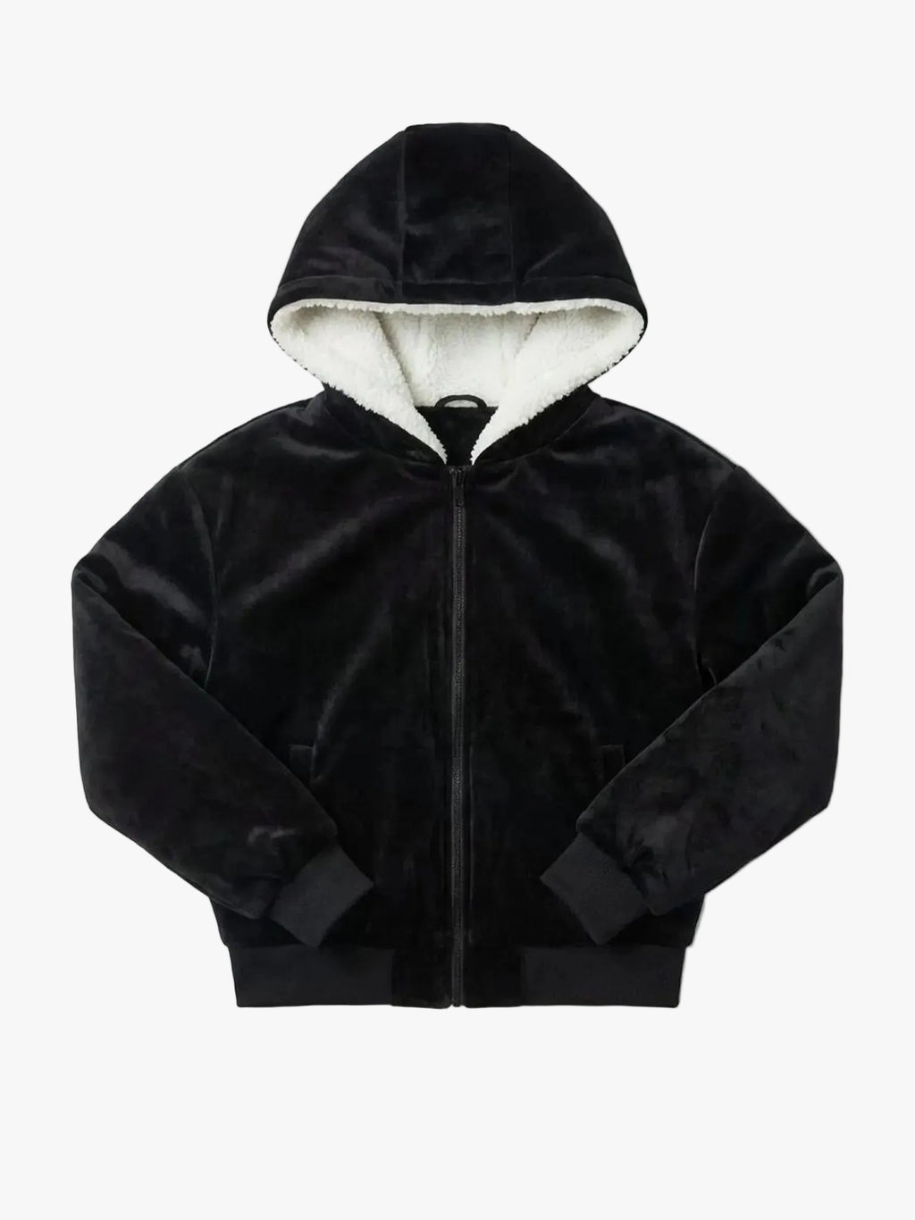 Blanc Noir Blanc Noir Luxe Faux Shearling Reversible Hoodie in S - Outerwear | Queen Anna House of Fashion Women's Luxury Fashion