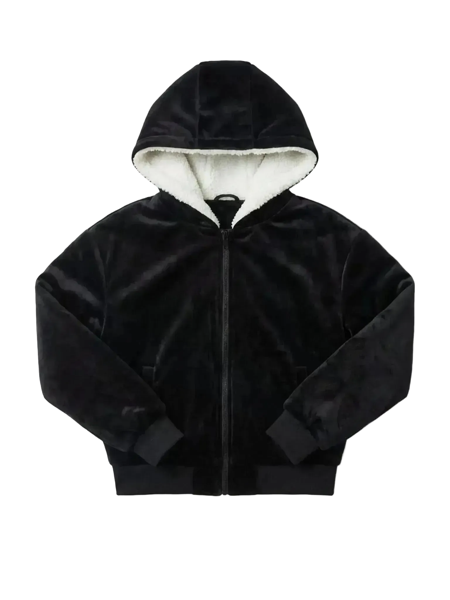 Blanc Noir Blanc Noir Luxe Faux Shearling Reversible Hoodie in S - Outerwear | Queen Anna House of Fashion Women's Luxury Fashion