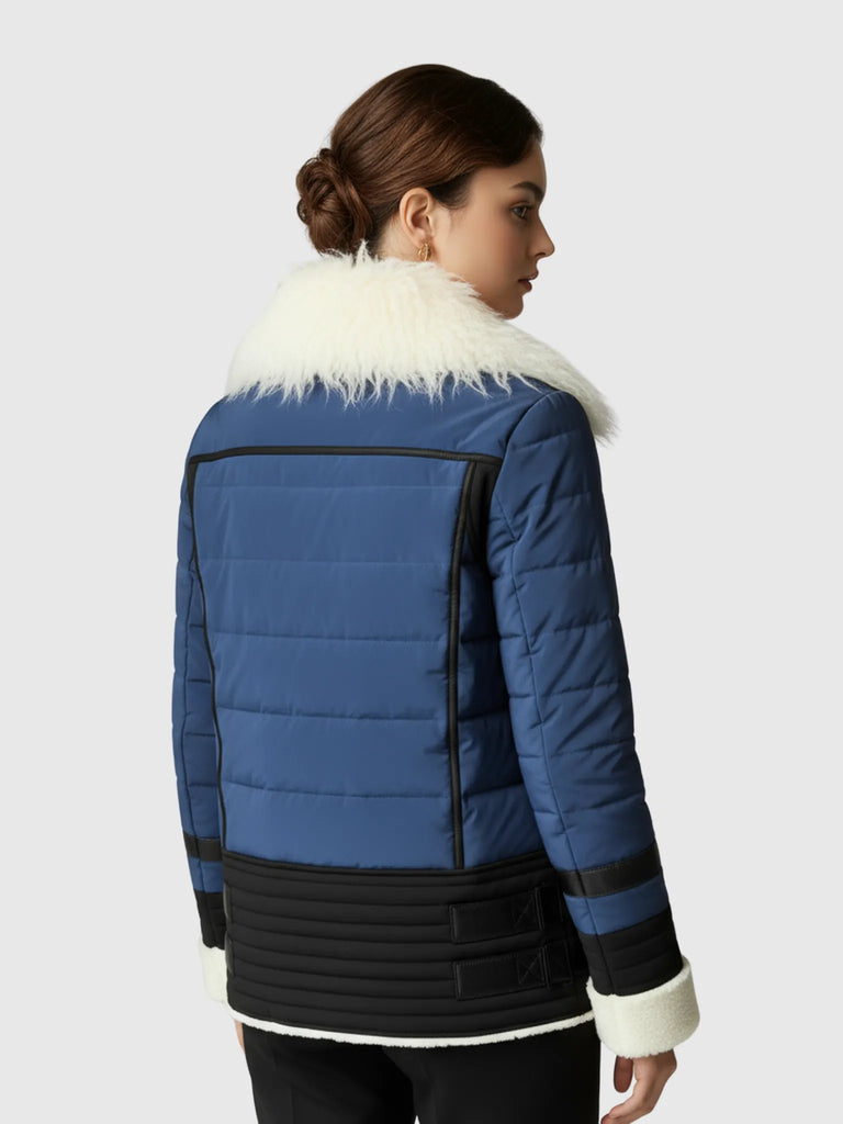 Blanc Noir Blanc Noir Moto Aviator Down Filled Puffer in XS - Outerwear | Queen Anna House of Fashion Women's Luxury Fashion