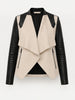 Blanc Noir Blanc Noir Drape Front Jacket in Taupe - Outerwear | Queen Anna House of Fashion Women's Luxury Fashion