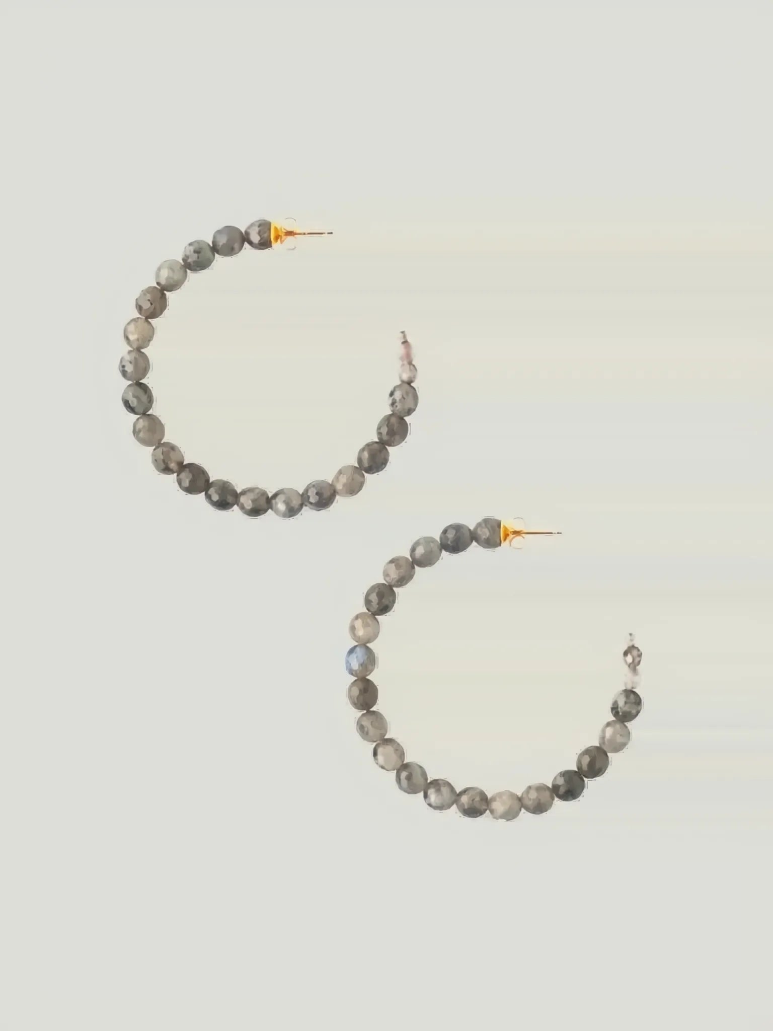 Chan Luu Chan Luu Large Gemstone Hoop Earrings in LABRADORITE - Jewelry | Queen Anna House of Fashion Women's Luxury Fashion
