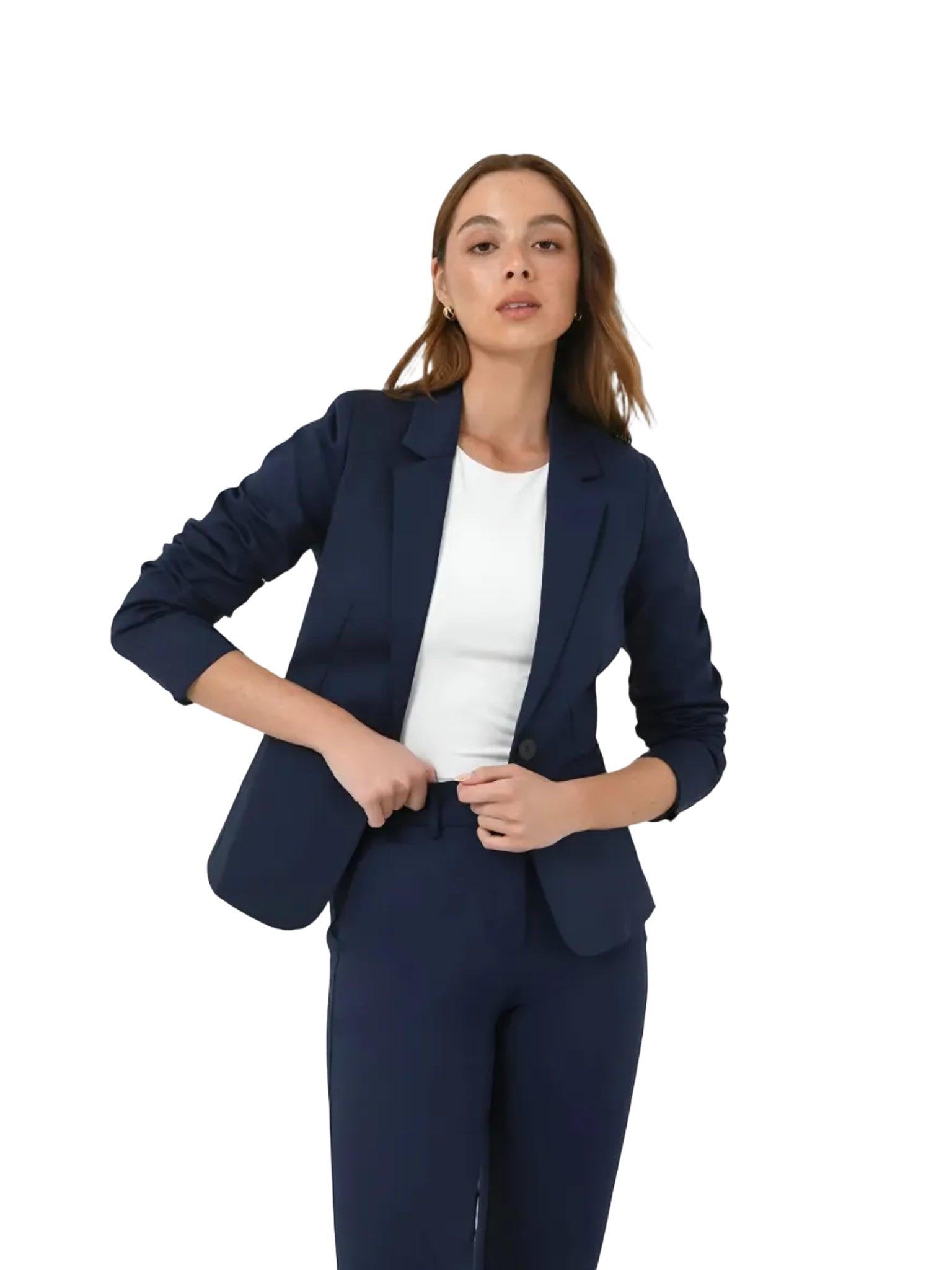 Forcast Forcast Safira Blue Pant Suit in Blazer - Outerwear | Queen Anna House of Fashion Women's Luxury Fashion