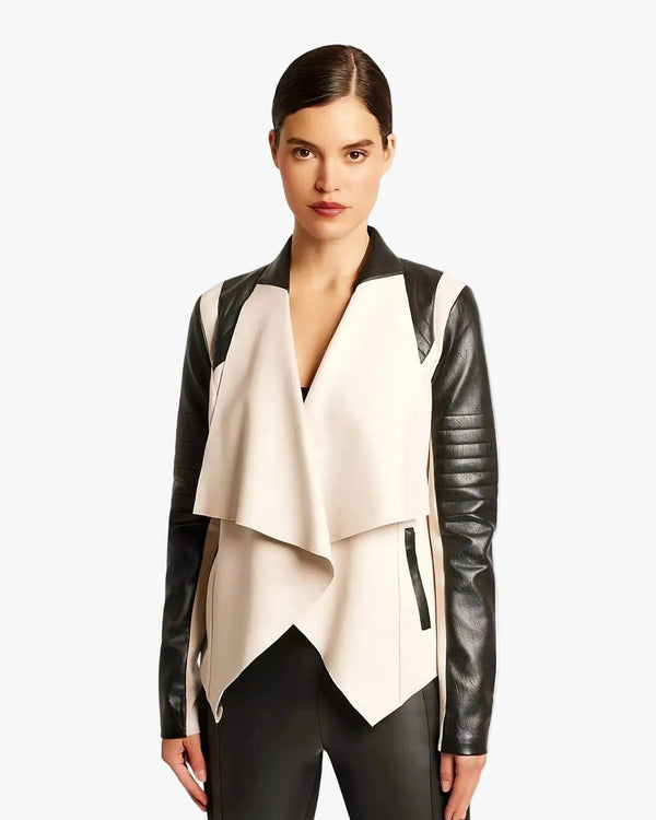 Blanc Noir Blanc Noir Drape Front Jacket in S - Outerwear | Queen Anna House of Fashion Women's Luxury Fashion