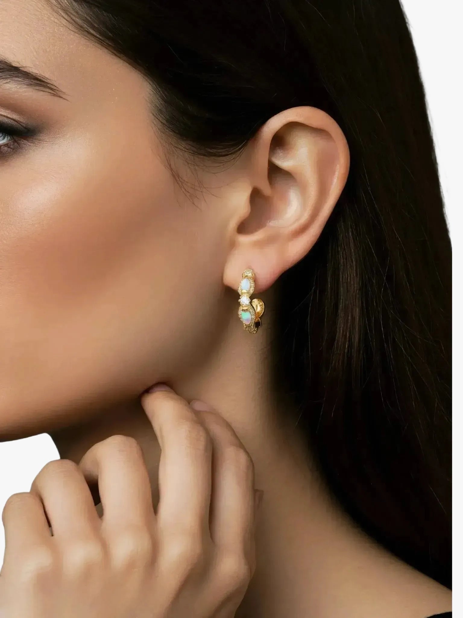 La Kaiser La Kaiser Mini Diamond Marquis Hoops in Marquis Hoops - Accessories | Queen Anna House of Fashion Women's Luxury Fashion