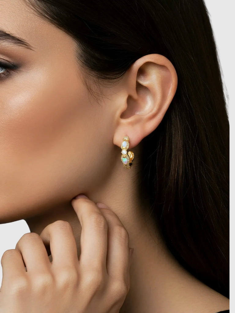 La Kaiser La Kaiser Mini Diamond Marquis Hoops in Marquis Hoops - Accessories | Queen Anna House of Fashion Women's Luxury Fashion