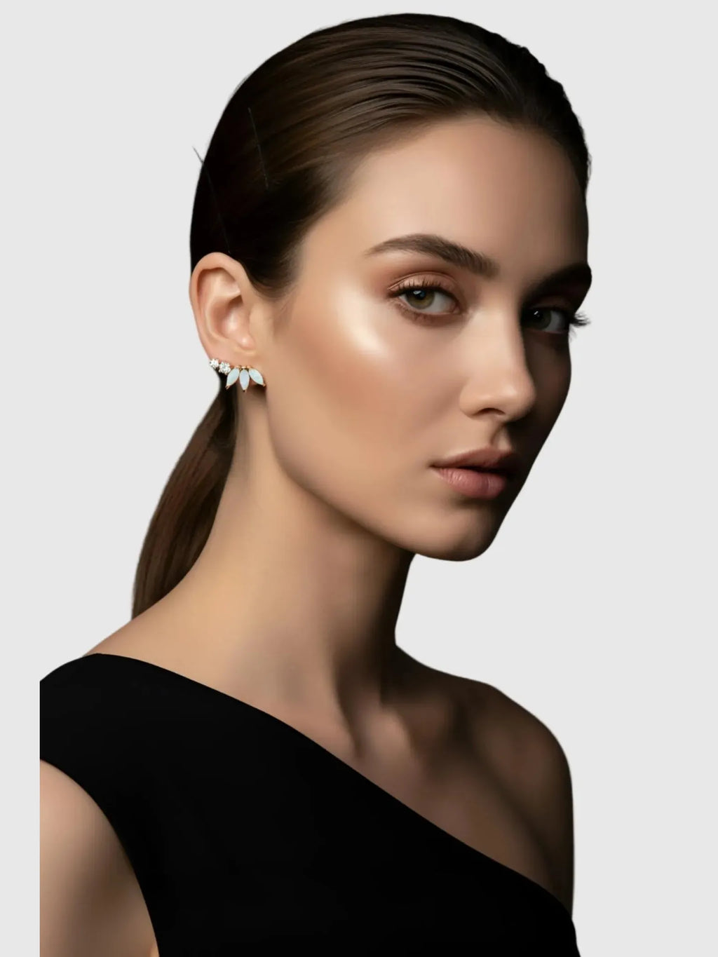 La Kaiser La Kaiser Opal Diamond Twinkling Lotus Studs in Lotus Studs - Accessories | Queen Anna House of Fashion Women's Luxury Fashion