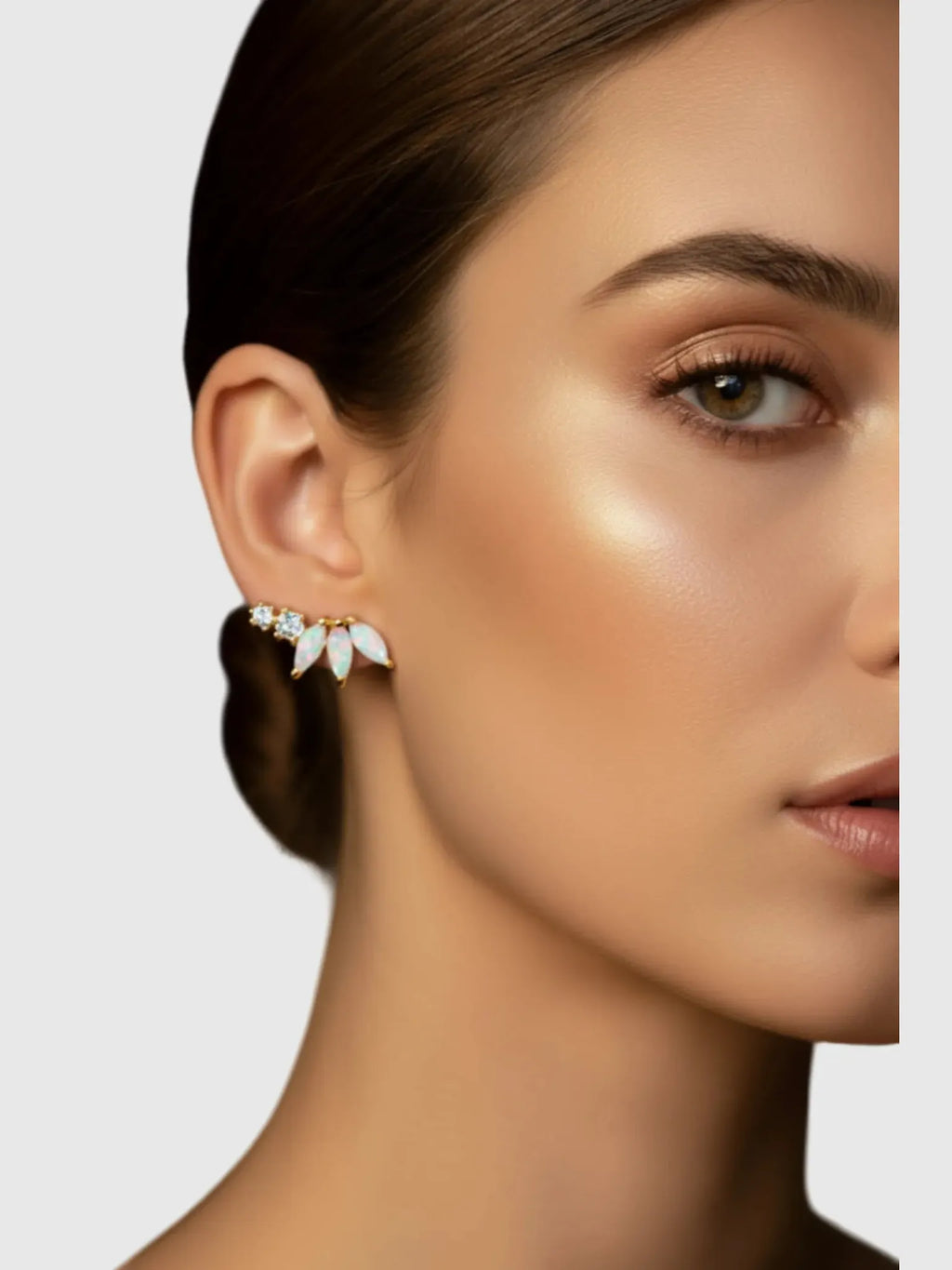 La Kaiser La Kaiser Opal Diamond Twinkling Lotus Studs in Lotus Studs - Accessories | Queen Anna House of Fashion Women's Luxury Fashion