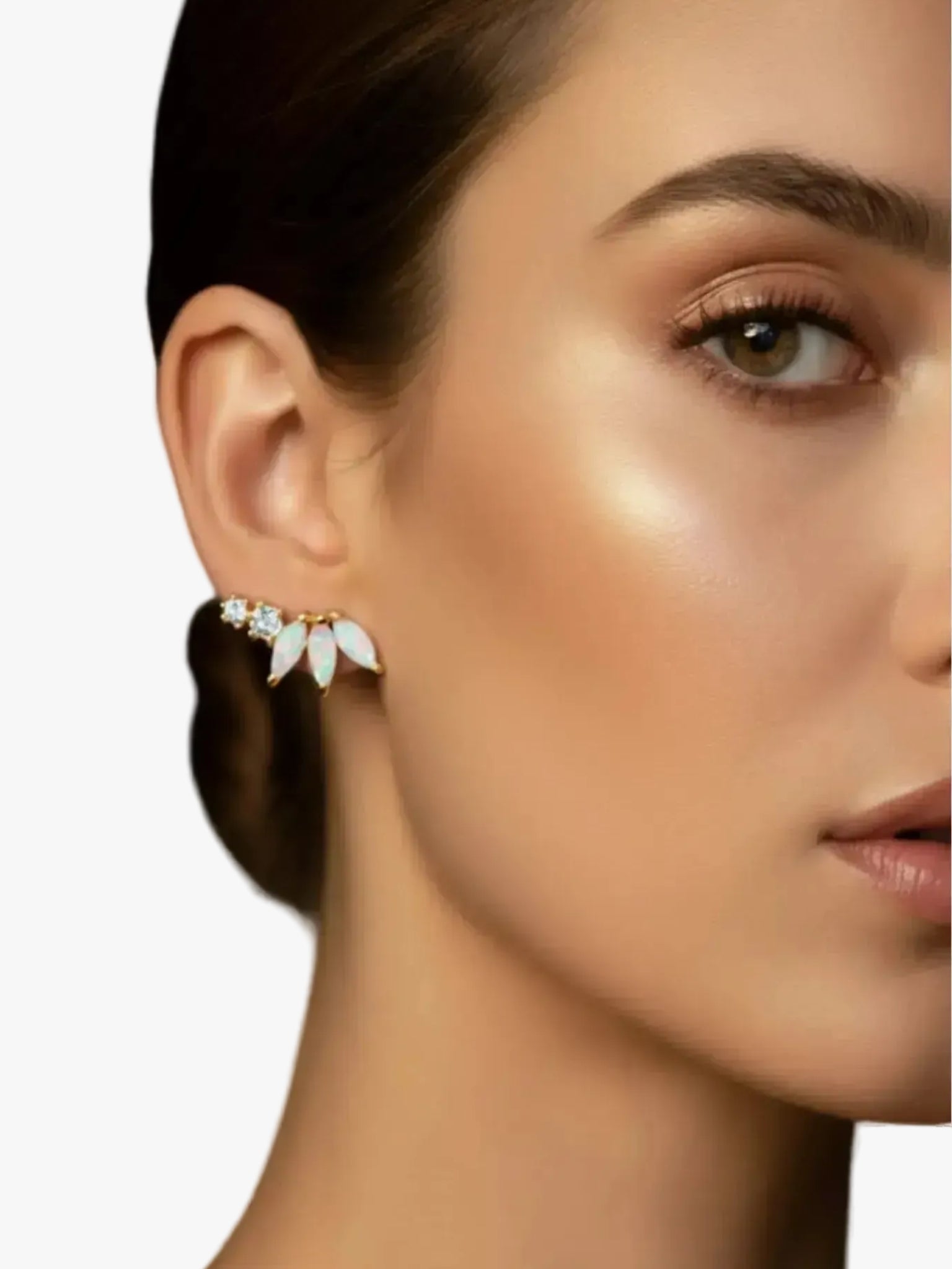 La Kaiser La Kaiser Opal Diamond Twinkling Lotus Studs in Lotus Studs - Accessories | Queen Anna House of Fashion Women's Luxury Fashion