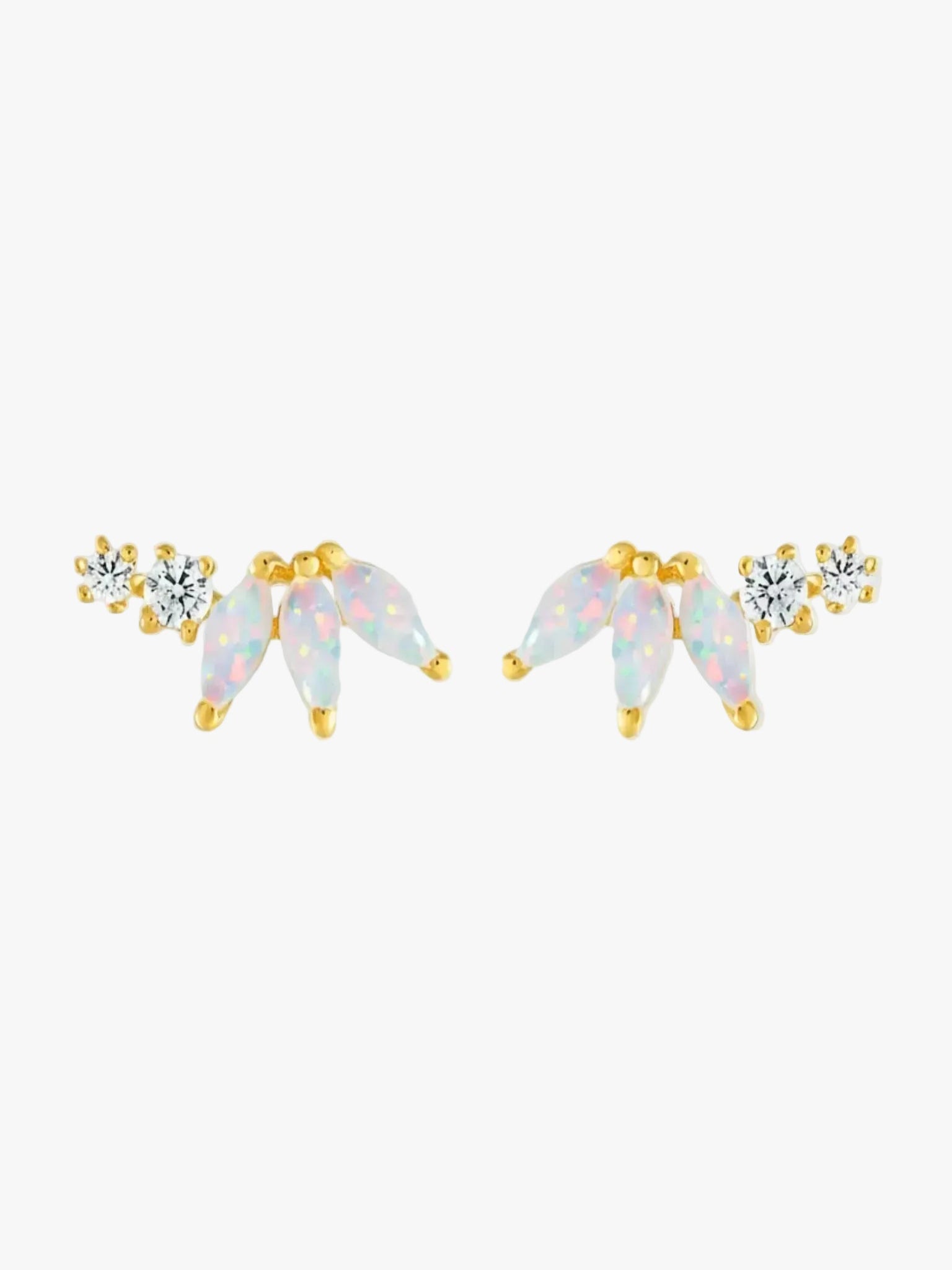 La Kaiser La Kaiser Opal Diamond Twinkling Lotus Studs in Lotus Studs - Accessories | Queen Anna House of Fashion Women's Luxury Fashion