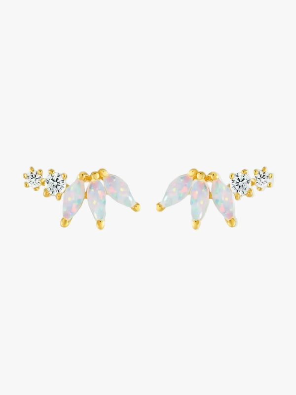 La Kaiser La Kaiser Opal Diamond Twinkling Lotus Studs in Lotus Studs - Accessories | Queen Anna House of Fashion Women's Luxury Fashion