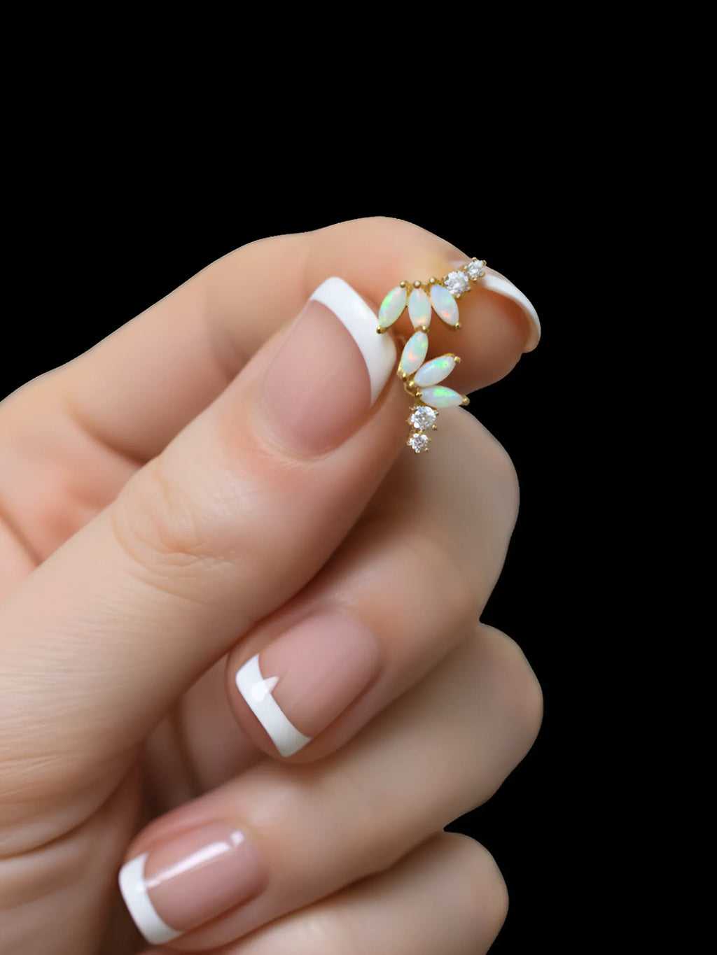 La Kaiser La Kaiser Opal Diamond Twinkling Lotus Studs in Lotus Studs - Accessories | Queen Anna House of Fashion Women's Luxury Fashion