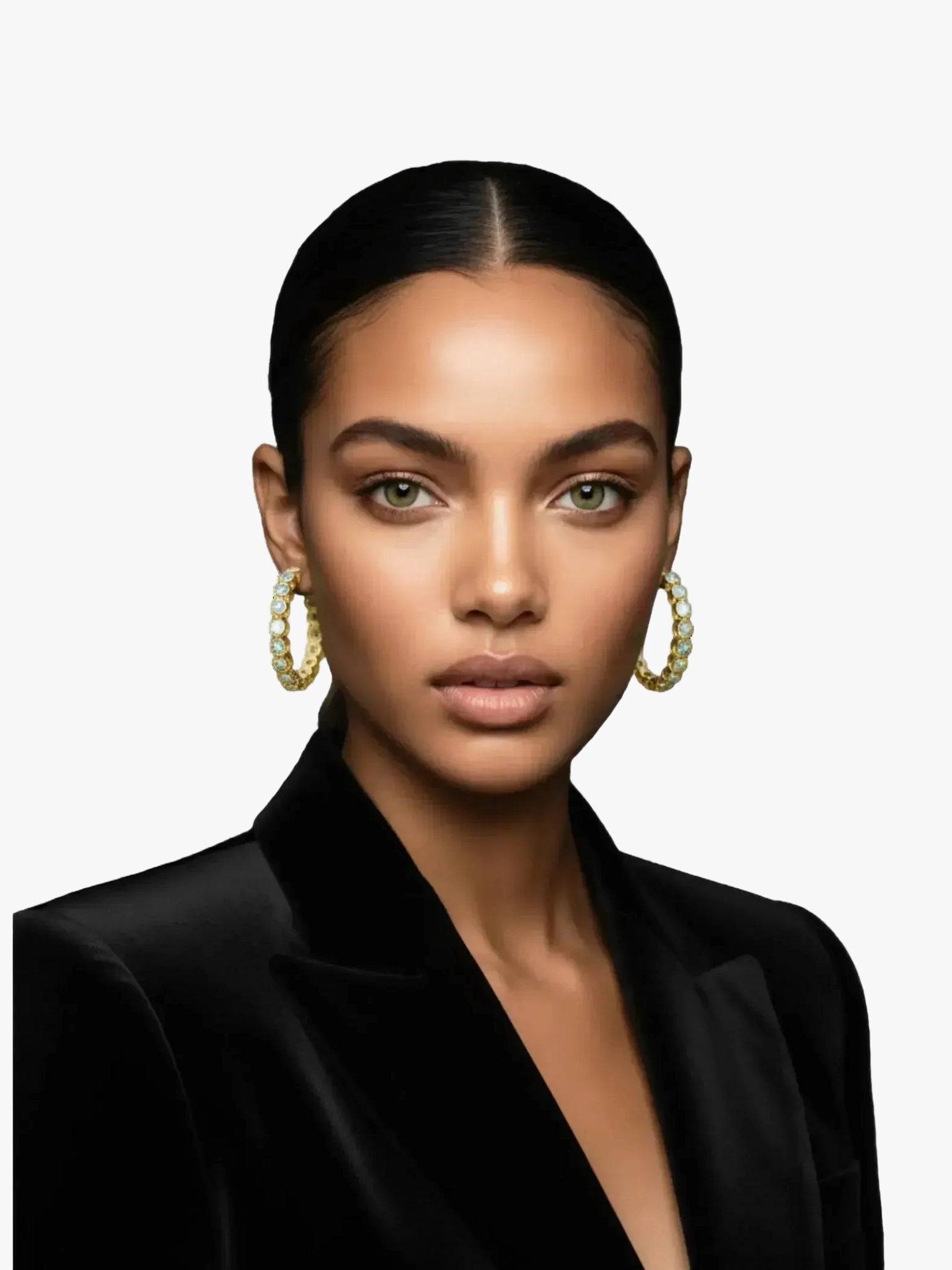 La Kaiser La Kaiser Opal Ombre Grande Hoops in Grande Hoops - Accessories | Queen Anna House of Fashion Women's Luxury Fashion