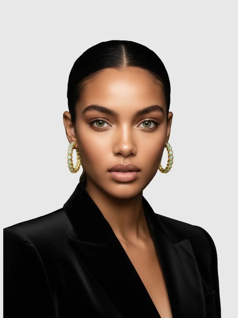 La Kaiser La Kaiser Opal Ombre Grande Hoops in Grande Hoops - Accessories | Queen Anna House of Fashion Women's Luxury Fashion