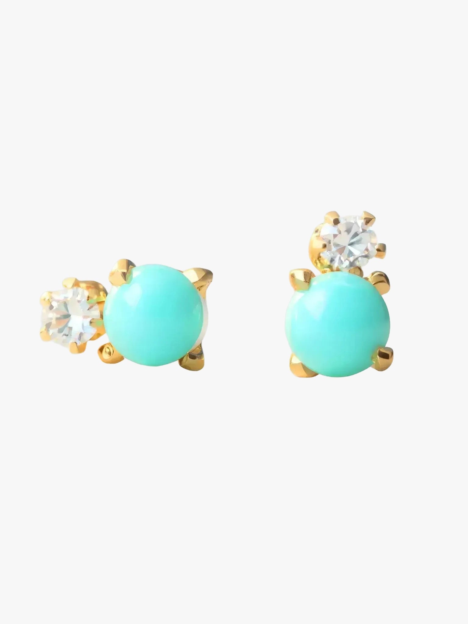 La Kaiser La Kaiser Turquoise Diamond Doublet Studs in Turquoise Studs - Accessories | Queen Anna House of Fashion Women's Luxury Fashion