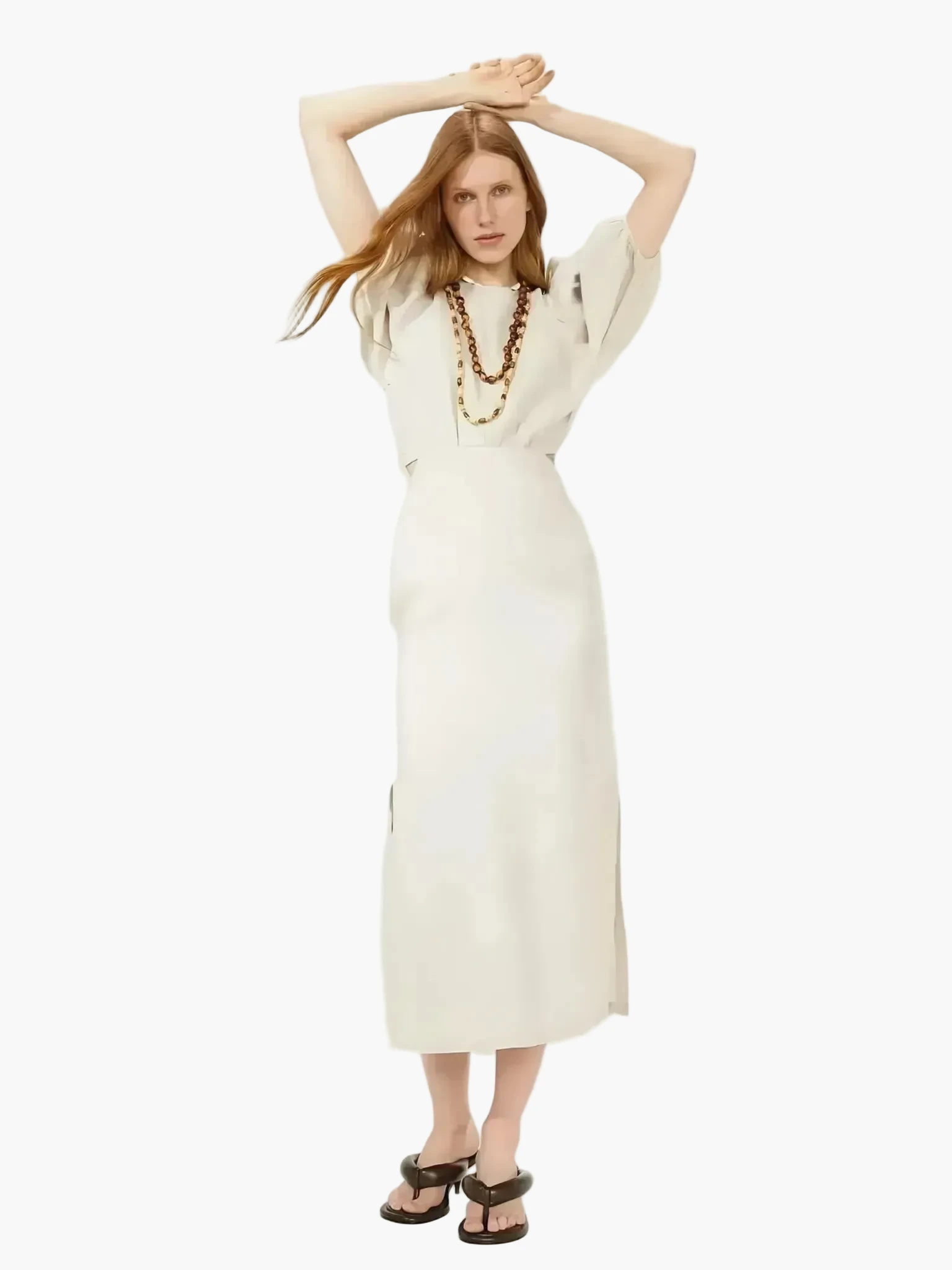 Lanhtropy Lanhtropy Ios Linen Dress in Natural White - Dress | Queen Anna House of Fashion Women's Luxury Fashion