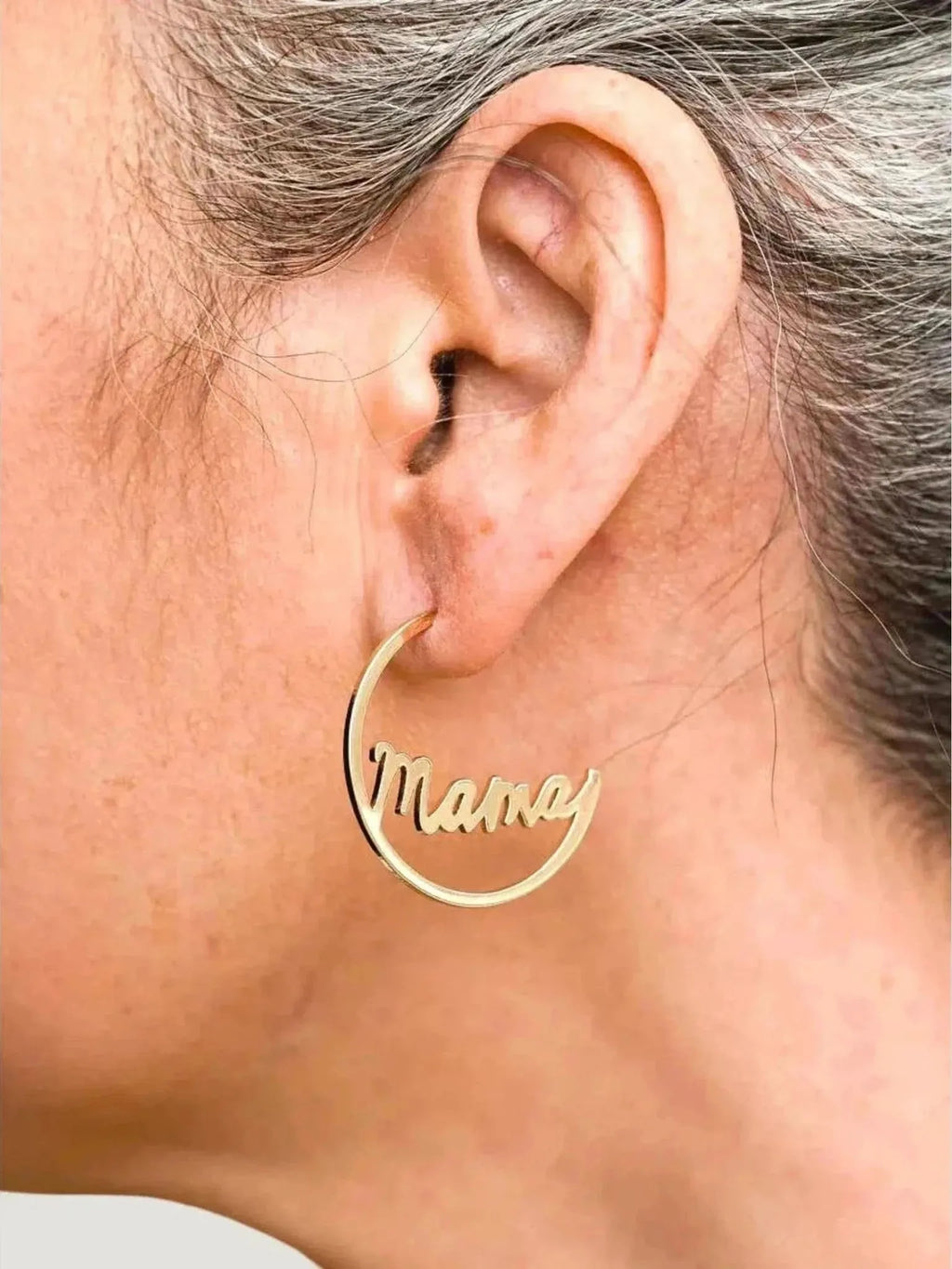 Larissa Loden Larissa Loden MAMA Hoop Earrings in Gold - Jewelry | Queen Anna House of Fashion Women's Luxury Fashion