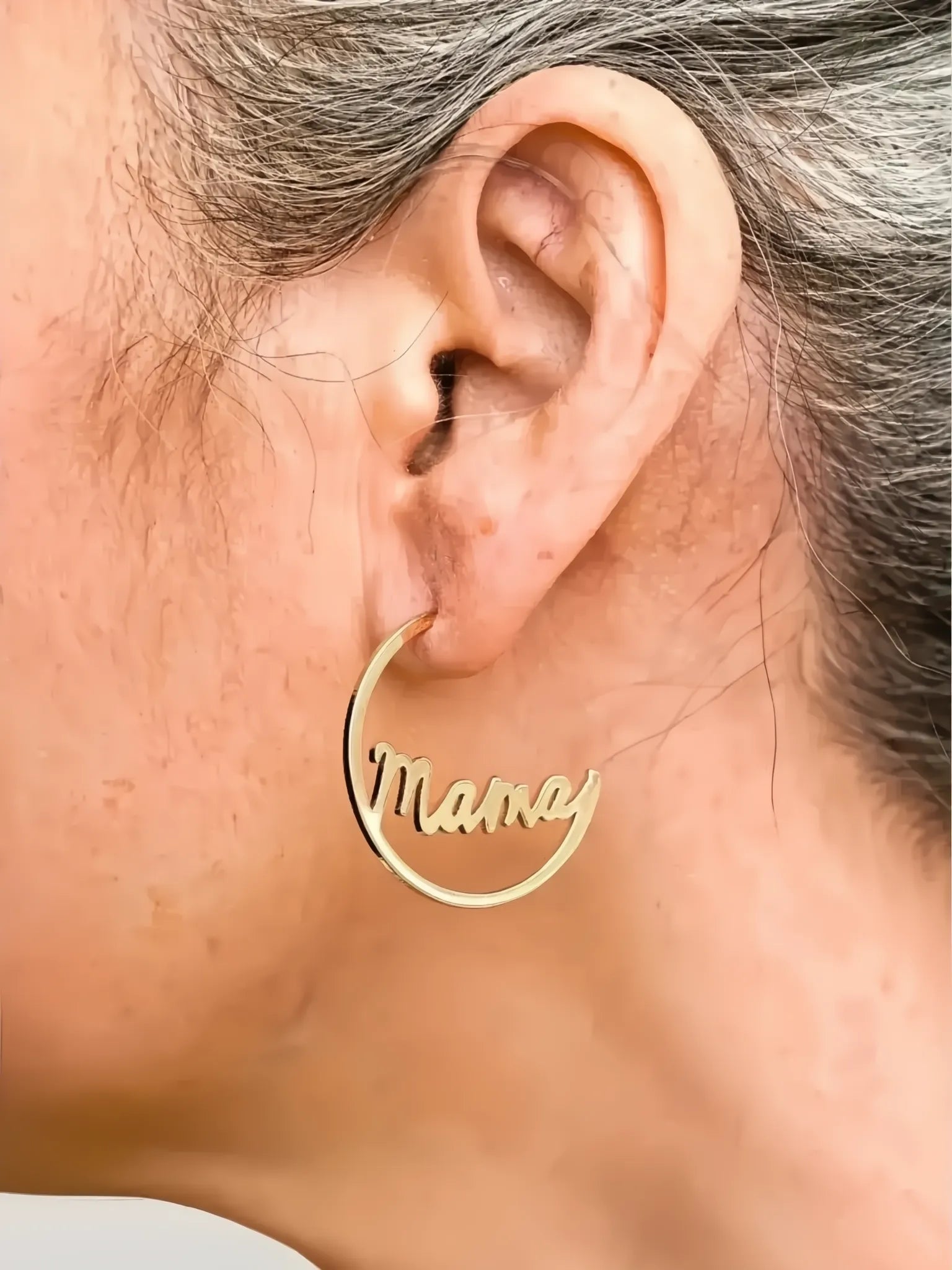 Larissa Loden Larissa Loden MAMA Hoop Earrings in Gold - Jewelry | Queen Anna House of Fashion Women's Luxury Fashion