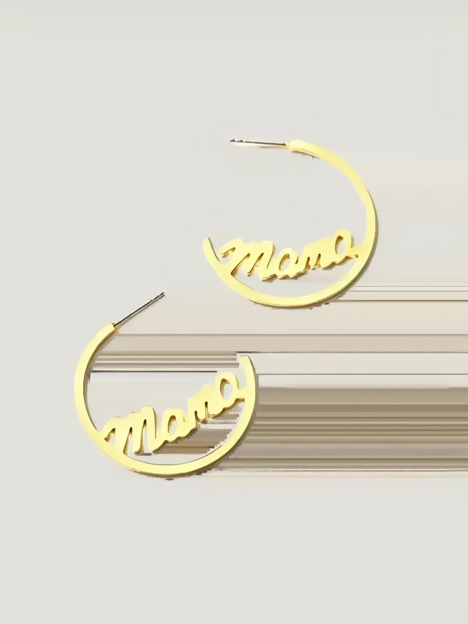 Larissa Loden Larissa Loden MAMA Hoop Earrings in Gold - Jewelry | Queen Anna House of Fashion Women's Luxury Fashion