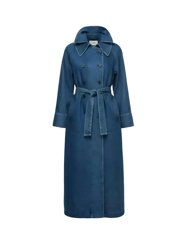 LAUDE the Label LAUDE the Label Marin Washed Denim Trench Coat in S - Outerwear | Queen Anna House of Fashion Women's Luxury Fashion