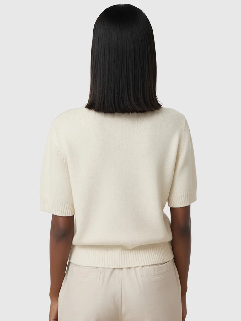 LAUDE the Label LAUDE the Label Row Sweater Tee in Ivory - Top | Queen Anna House of Fashion Women's Luxury Fashion