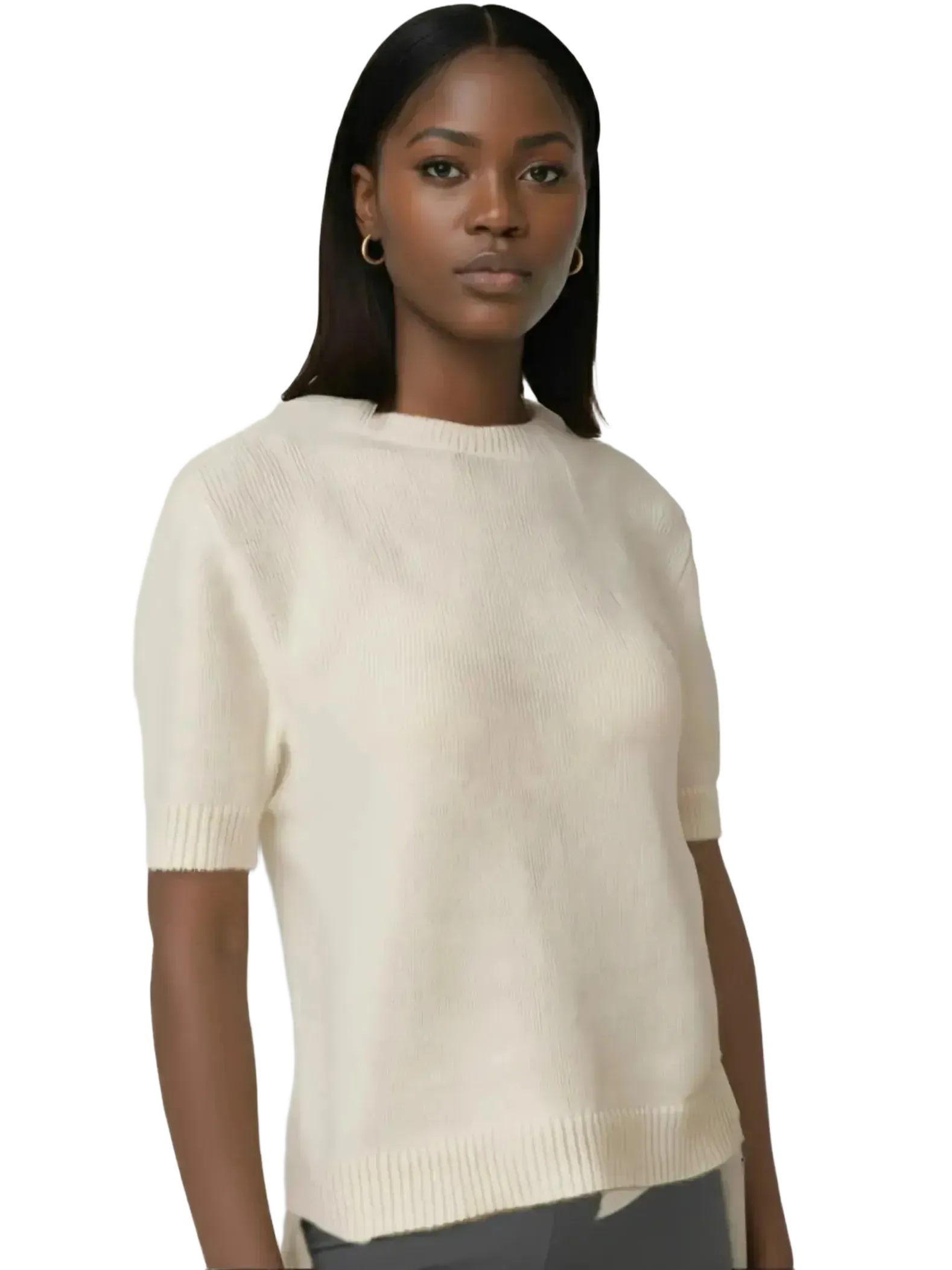 LAUDE the Label LAUDE the Label Row Sweater Tee in Ivory - Top | Queen Anna House of Fashion Women's Luxury Fashion