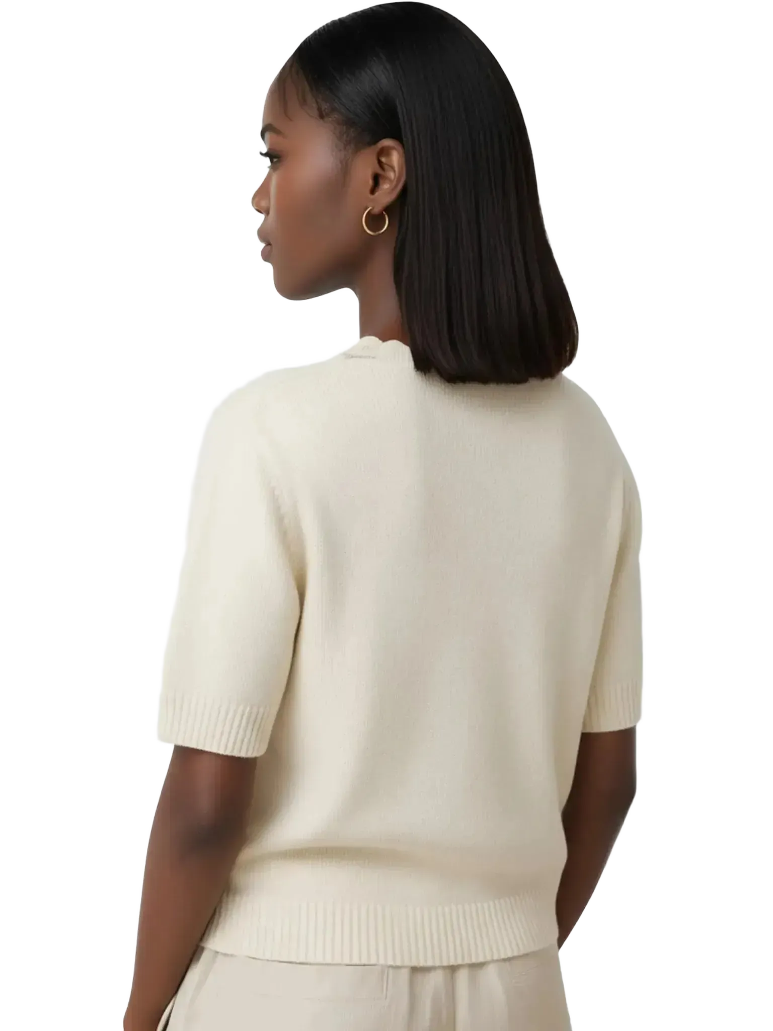 LAUDE the Label LAUDE the Label Row Sweater Tee in Ivory - Top | Queen Anna House of Fashion Women's Luxury Fashion
