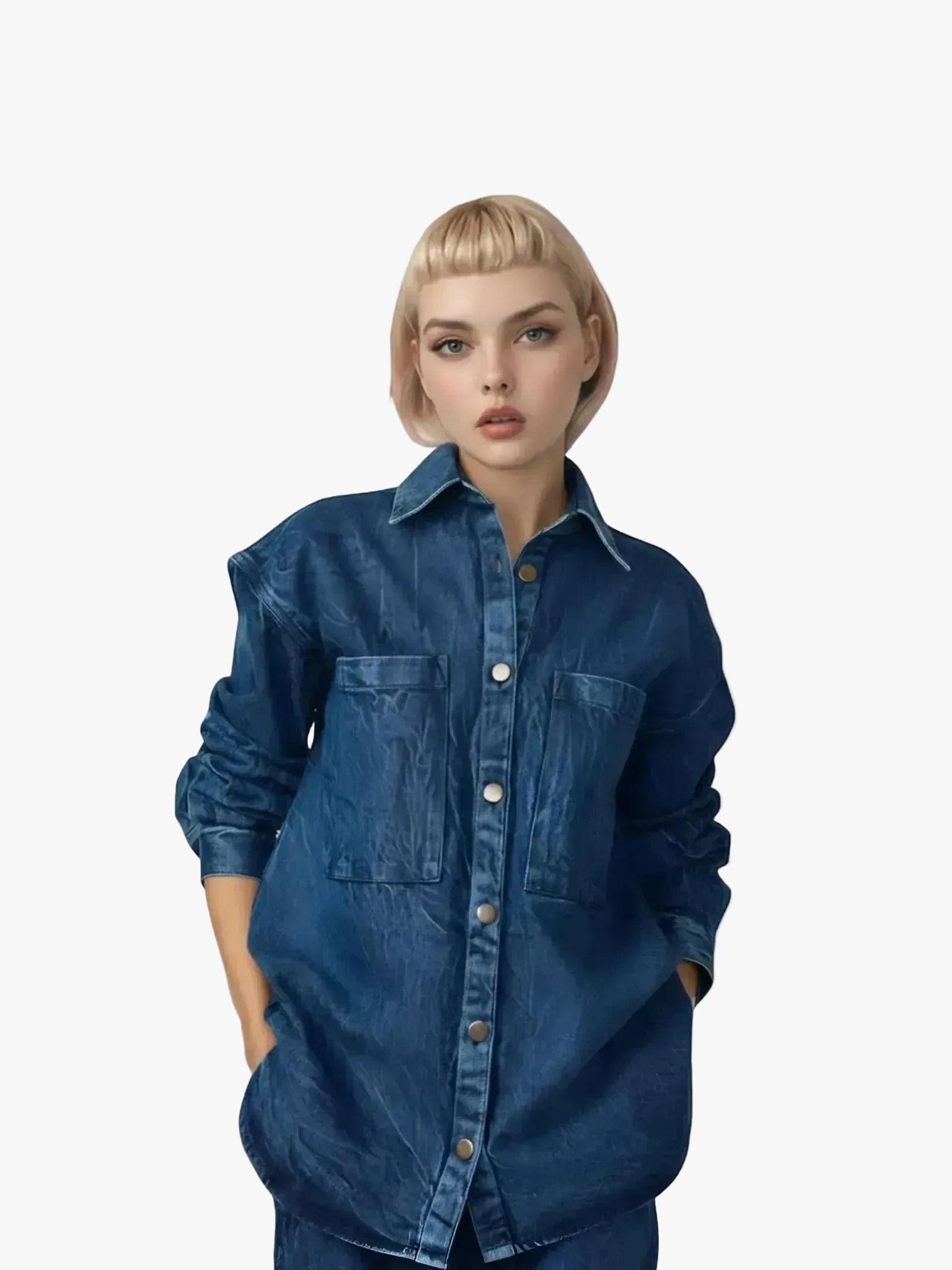 LAUDE the Label LAUDE the Label Washed Denim Boyfriend Shirt in XS - Top | Queen Anna House of Fashion Women's Luxury Fashion