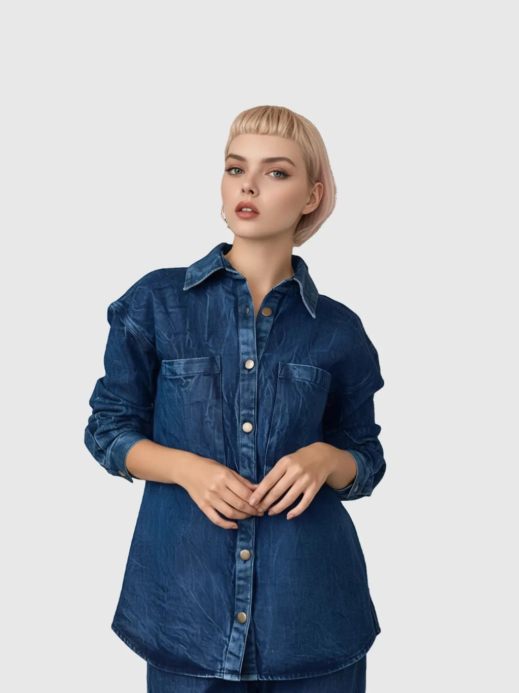 LAUDE the Label LAUDE the Label Washed Denim Boyfriend Shirt in XS - Top | Queen Anna House of Fashion Women's Luxury Fashion