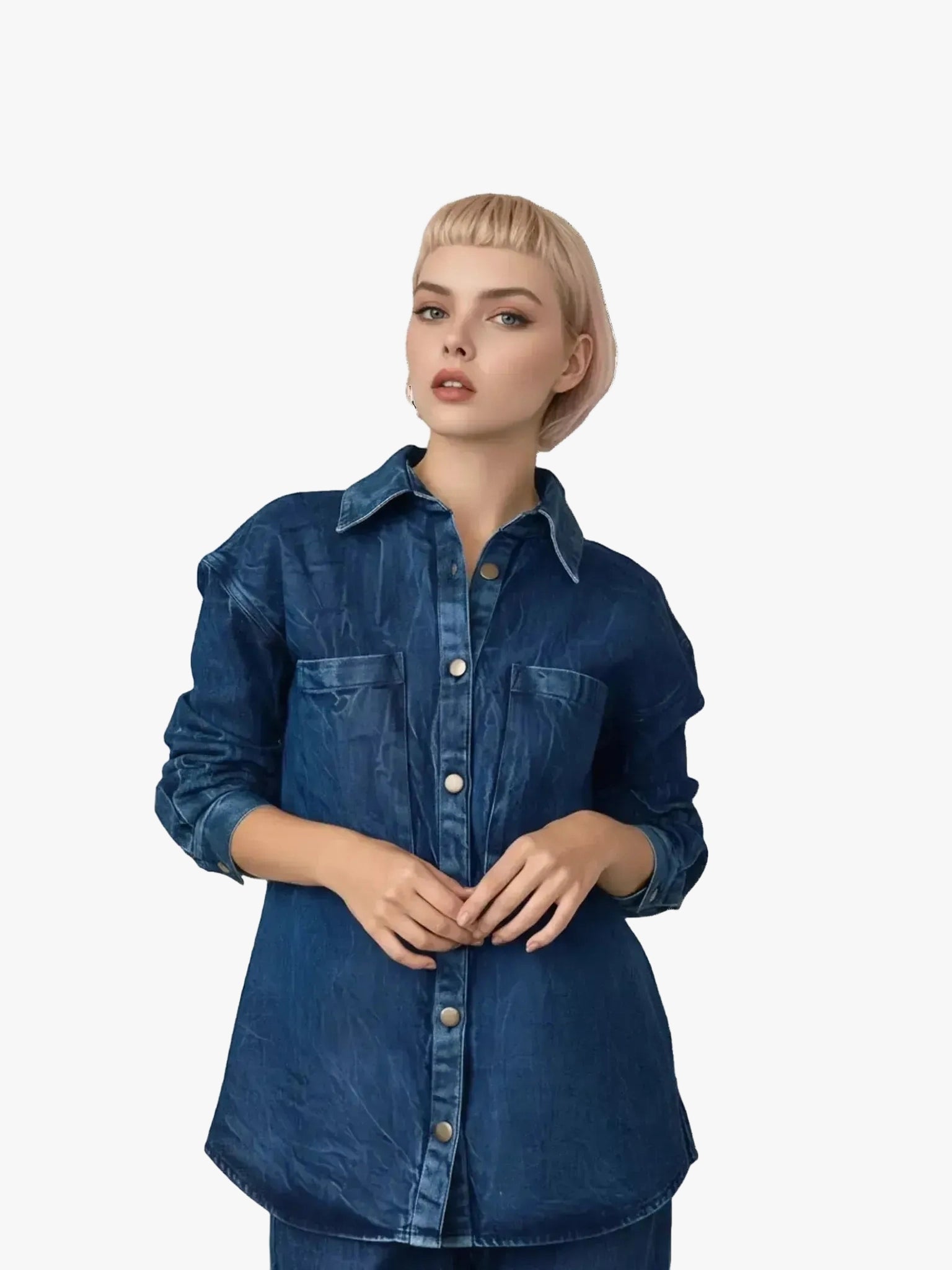 LAUDE the Label LAUDE the Label Washed Denim Boyfriend Shirt in XS - Top | Queen Anna House of Fashion Women's Luxury Fashion