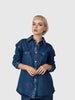 LAUDE the Label LAUDE the Label Washed Denim Boyfriend Shirt in XS - Top | Queen Anna House of Fashion Women's Luxury Fashion