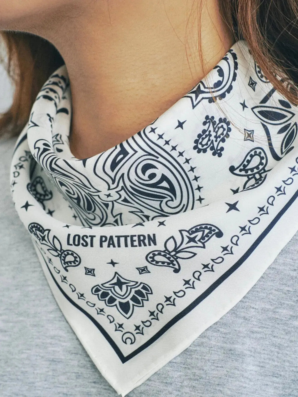 Lost Pattern NYC Lost Pattern NYC Paisley Silk Bandana Scarf in Midnight Blue - Accessories | Queen Anna House of Fashion Women's Luxury Fashion
