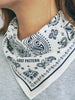 Lost Pattern NYC Lost Pattern NYC Paisley Silk Bandana Scarf in Midnight Blue - Accessories | Queen Anna House of Fashion Women's Luxury Fashion