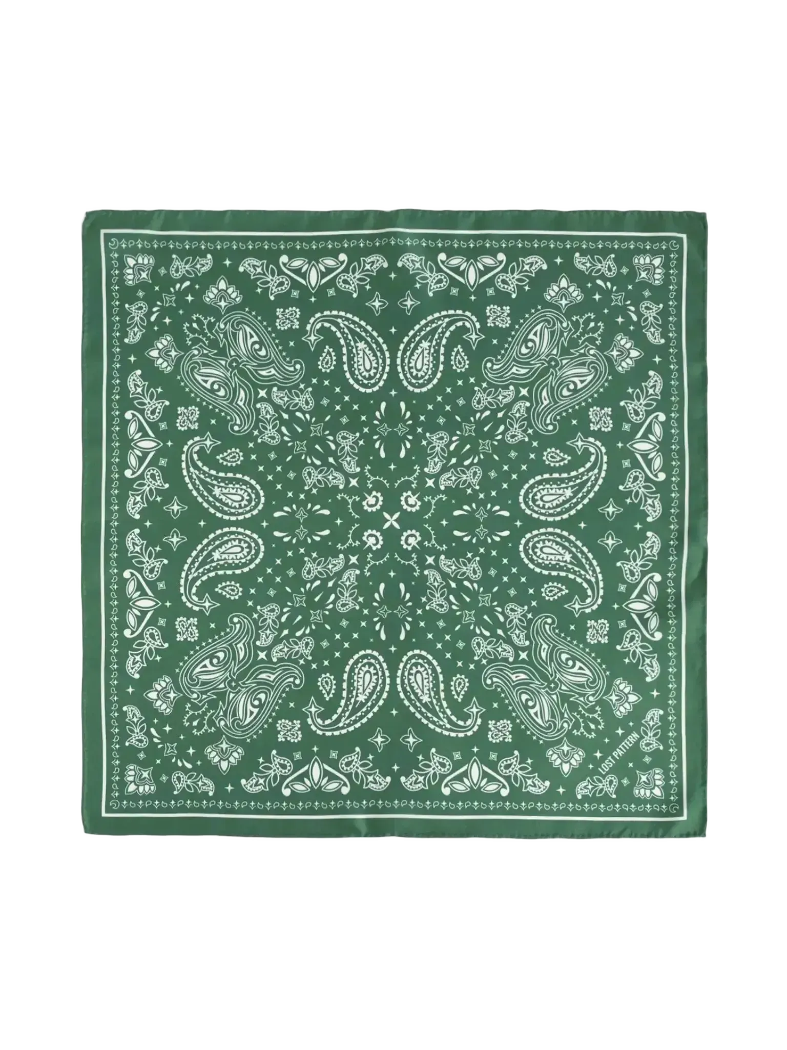 Lost Pattern NYC Lost Pattern NYC Paisley Silk Bandana Scarf in Sagebrush Green - Accessories | Queen Anna House of Fashion Women's Luxury Fashion