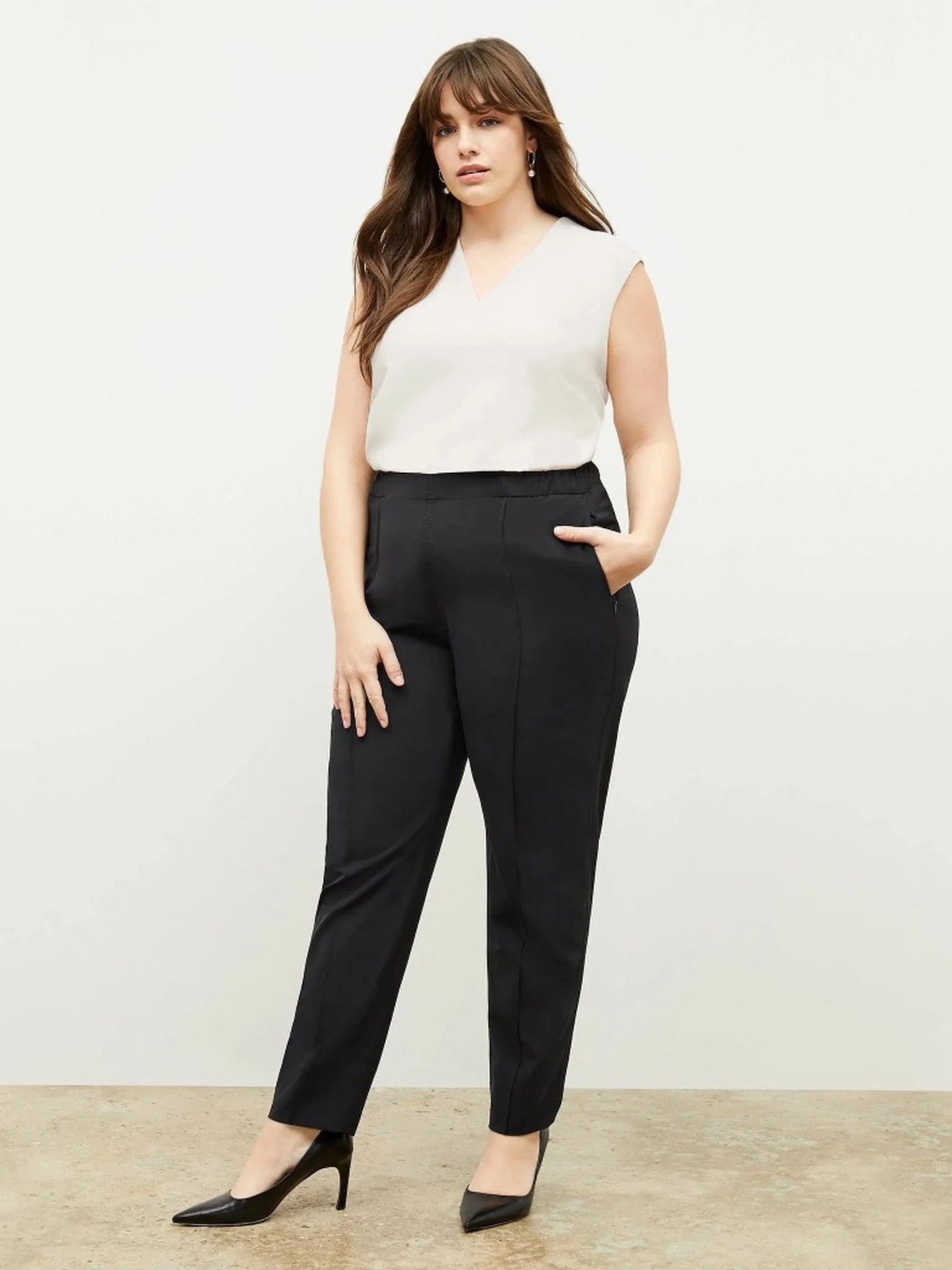 M.M.LaFleur Colby Pant angled view | Queen Anna House of Fashion