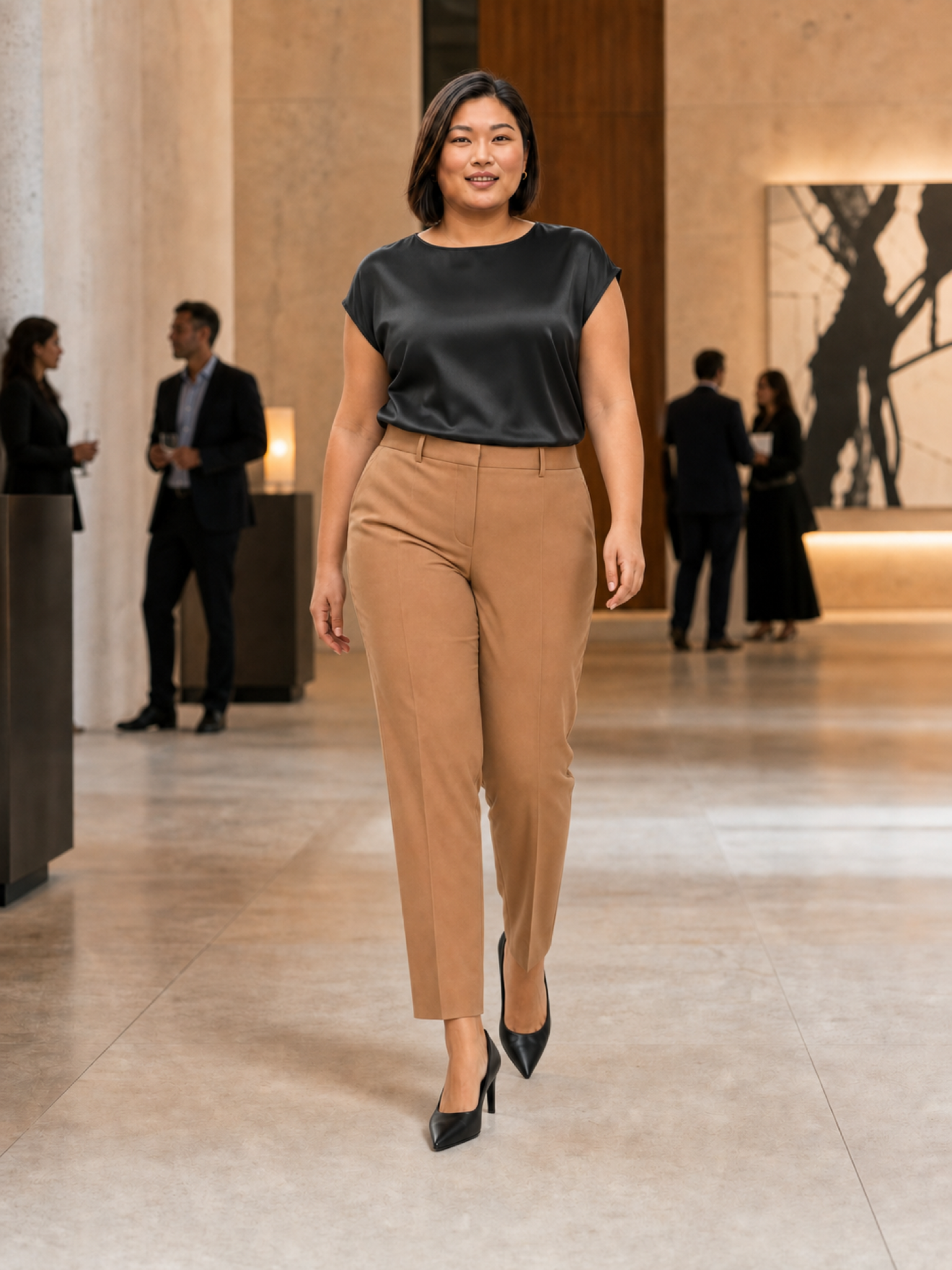 M.M.LaFleur Didion Washable Silk Top Black Lifestyle