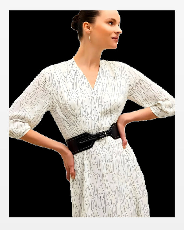 M.M LaFleur Wide Stitched Belt - Queen Anna House of Fashion