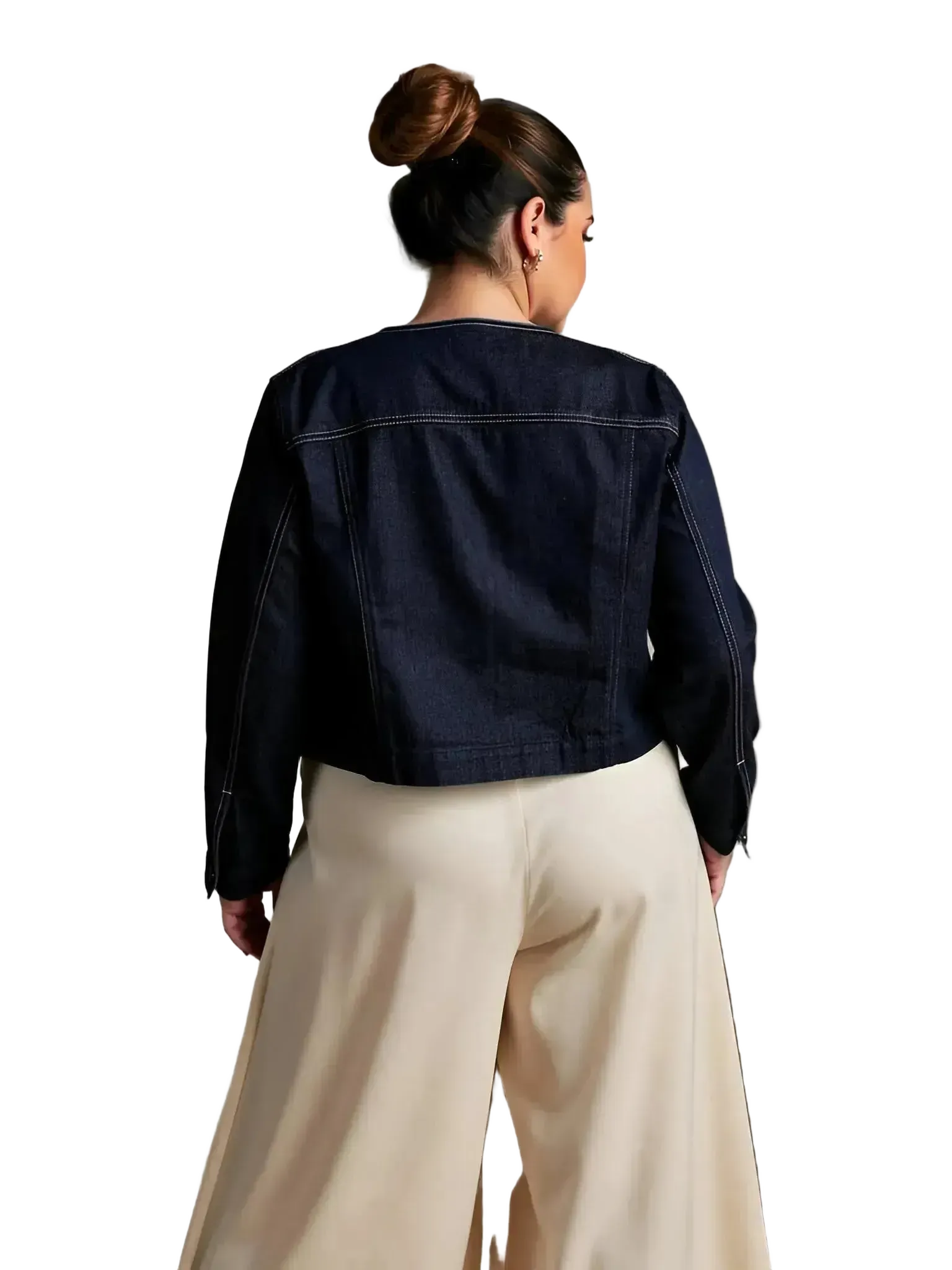 M.M.LaFleur M.M.LaFleur Kane Cropped Stretch Denim Jacket in 12 - Outerwear | Queen Anna House of Fashion Women's Luxury Fashion