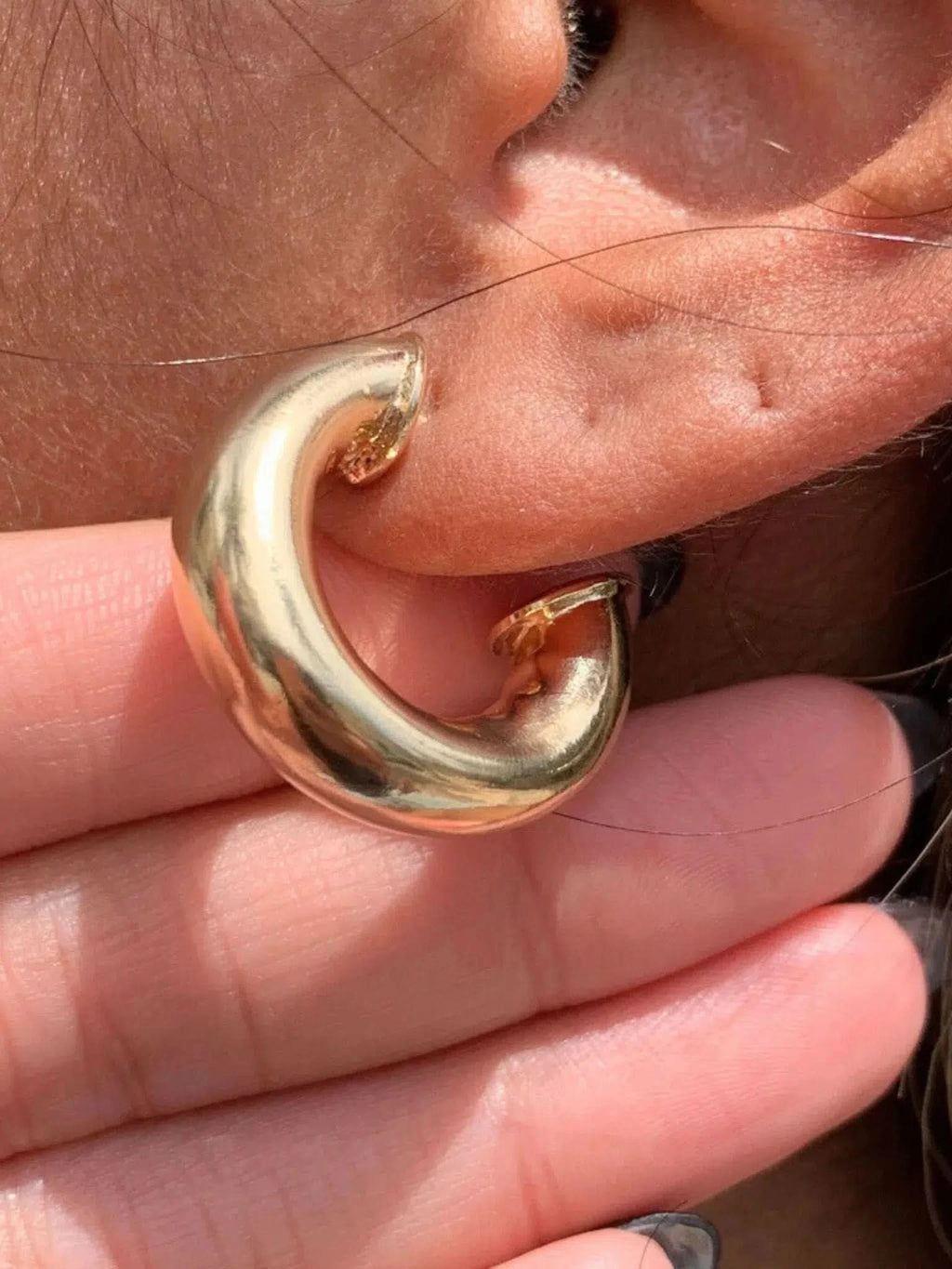 Mali Beads Mali Beads Chunky Gold Hoops in - Jewelry | Queen Anna House of Fashion Women's Luxury Fashion