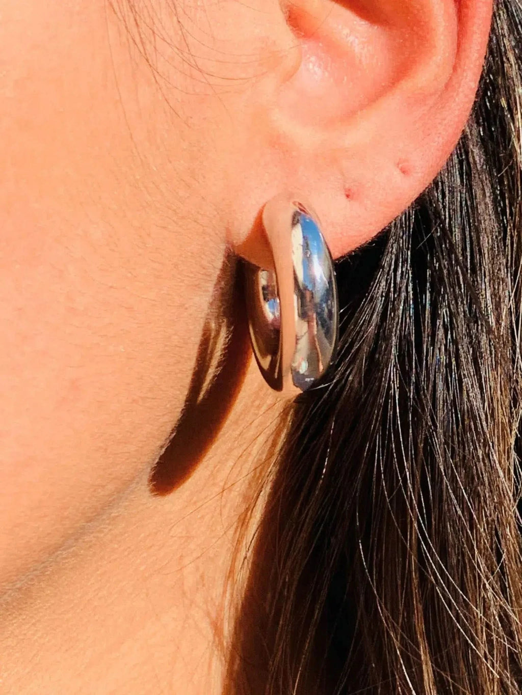 Mali Beads Mali Beads Chunky Silver Hoops in - Jewelry | Queen Anna House of Fashion Women's Luxury Fashion